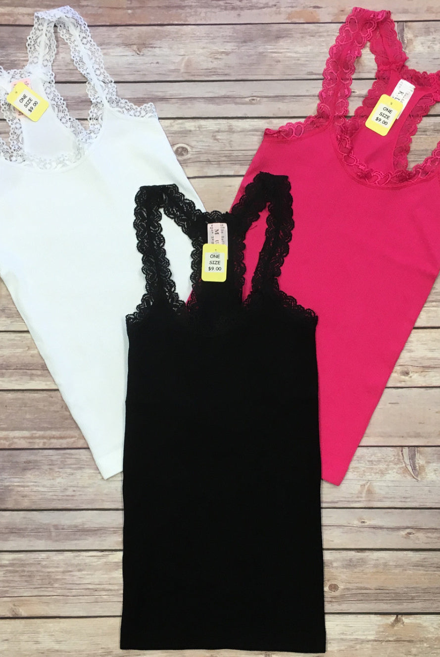 Ribbed Lace Basic Tank-privityboutique-Privity Boutique, Women’s Fashion Boutique in Mesa, Arizona