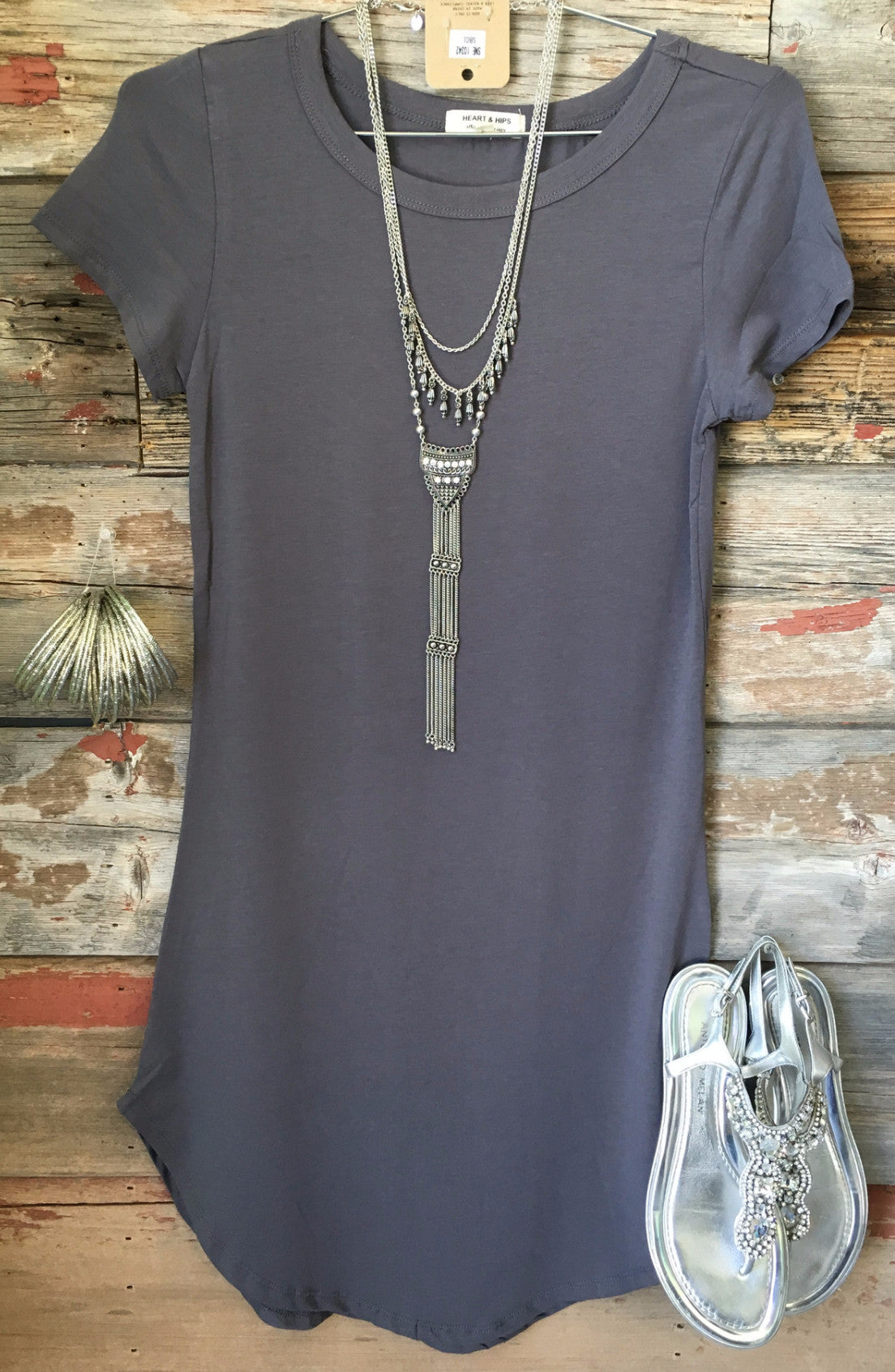 Fun in the Sun Tunic Dress: Slate Grey-Top-privityboutique-Privity Boutique, Women’s Fashion Boutique in Mesa, Arizona