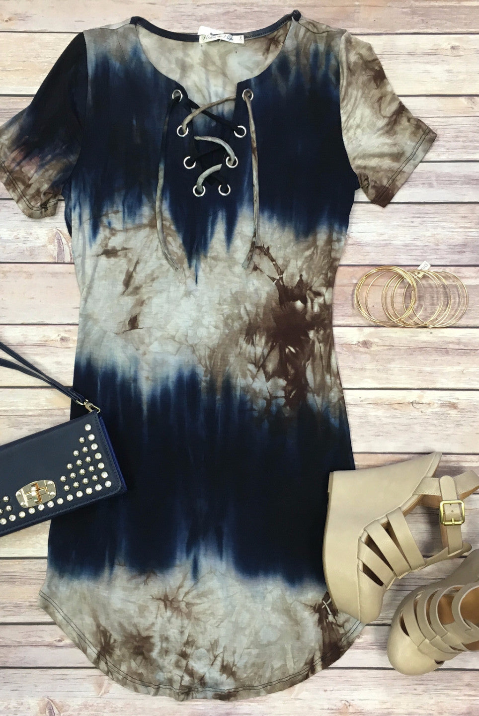 It's Only the Beginning Tunic Dress: Blue-Dress-privityboutique.com-Privity Boutique, Women’s Fashion Boutique in Mesa, Arizona