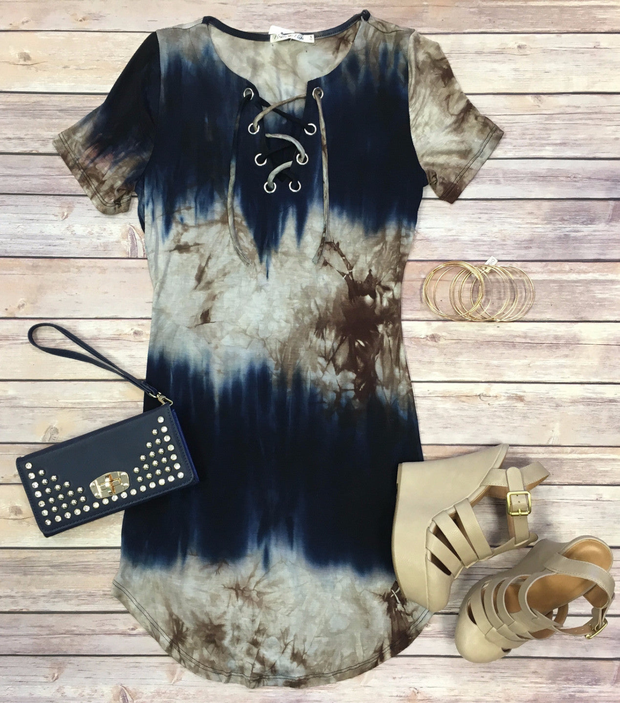 It's Only the Beginning Tunic Dress: Blue-Dress-privityboutique.com-Privity Boutique, Women’s Fashion Boutique in Mesa, Arizona