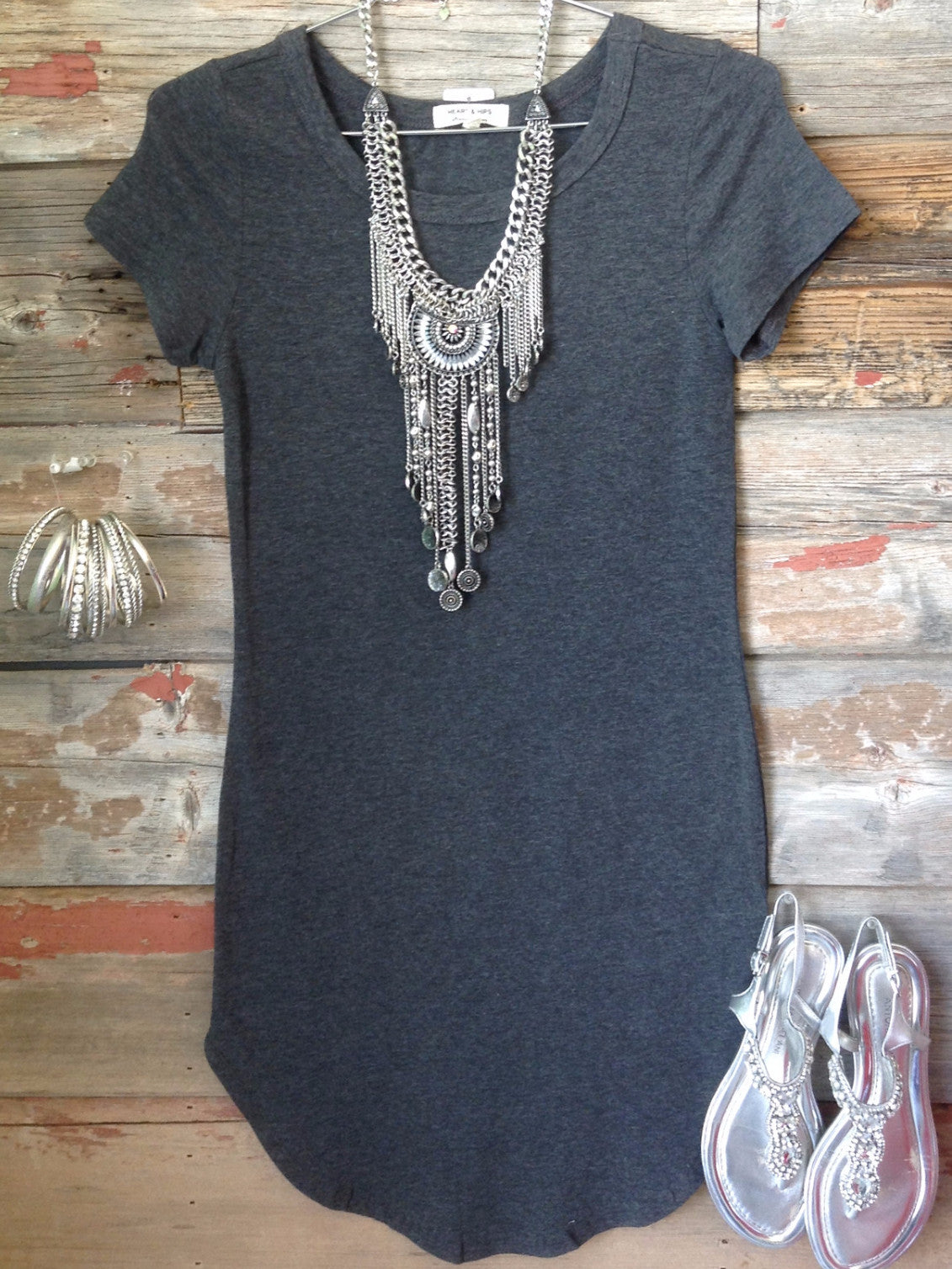 Fun in the Sun Tunic Dress: Charcoal-Top-privityboutique-Privity Boutique, Women’s Fashion Boutique in Mesa, Arizona