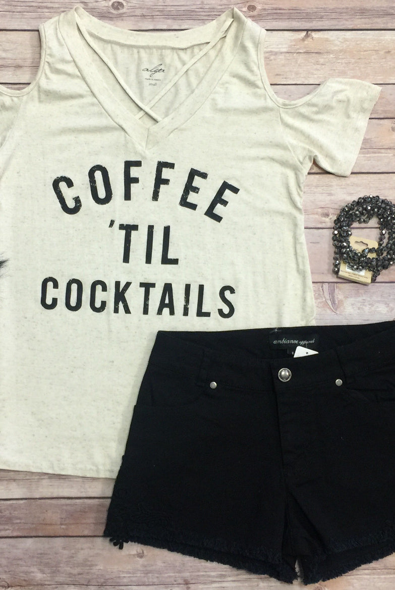 Coffee til' Cocktails Cold Shoulder Top-Top-privityboutique.com-Privity Boutique, Women’s Fashion Boutique in Mesa, Arizona