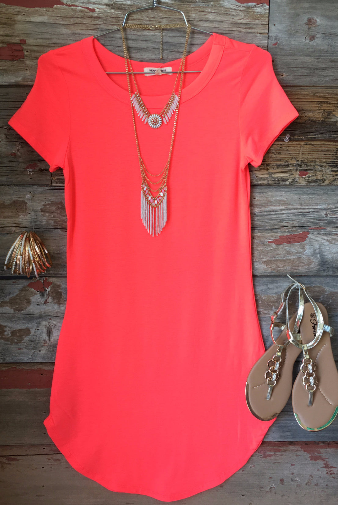 Fun in the Sun Tunic Dress: Neon Coral-Top-privityboutique-Privity Boutique, Women’s Fashion Boutique in Mesa, Arizona