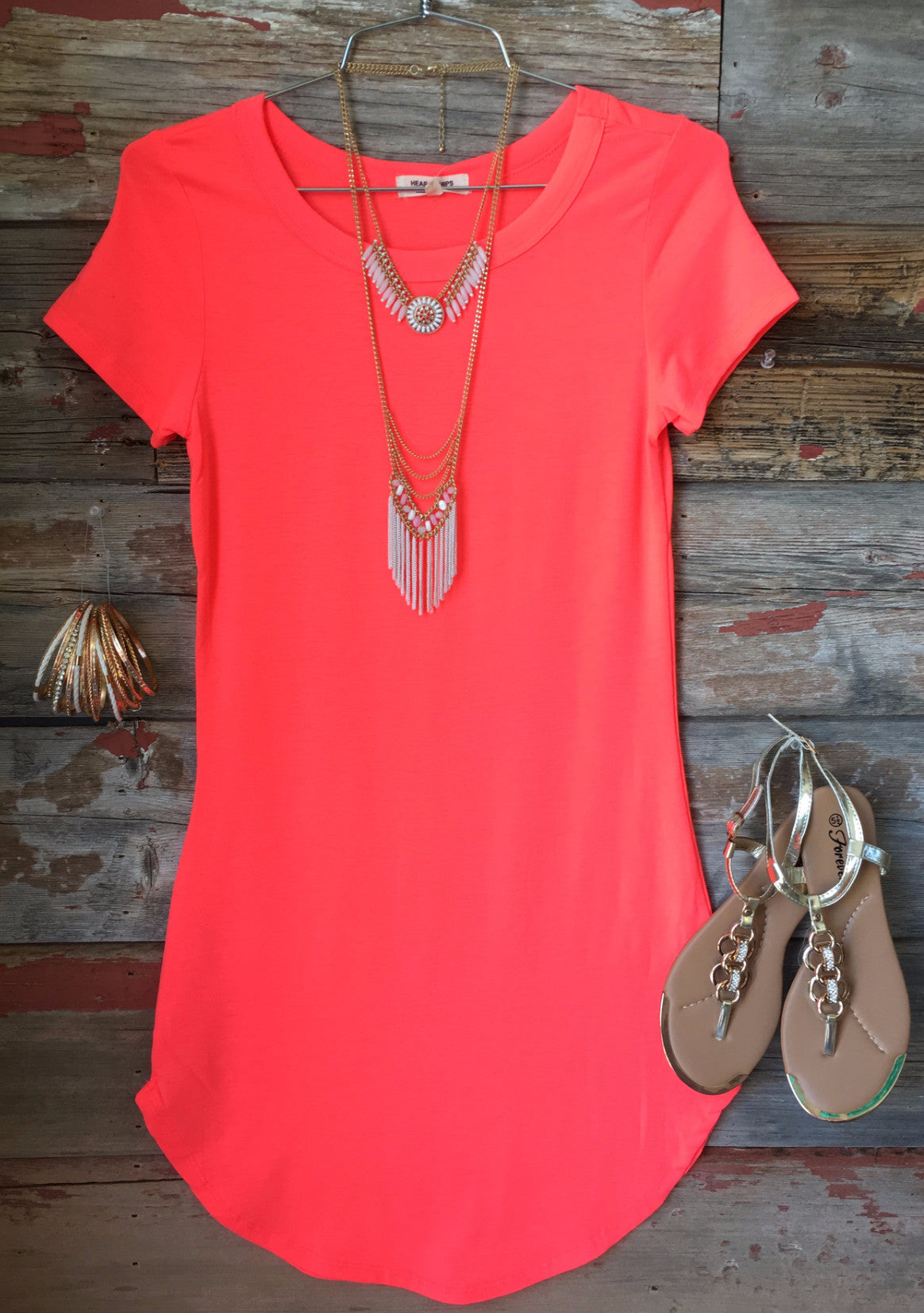 Fun in the Sun Tunic Dress: Neon Coral-Top-privityboutique-Privity Boutique, Women’s Fashion Boutique in Mesa, Arizona