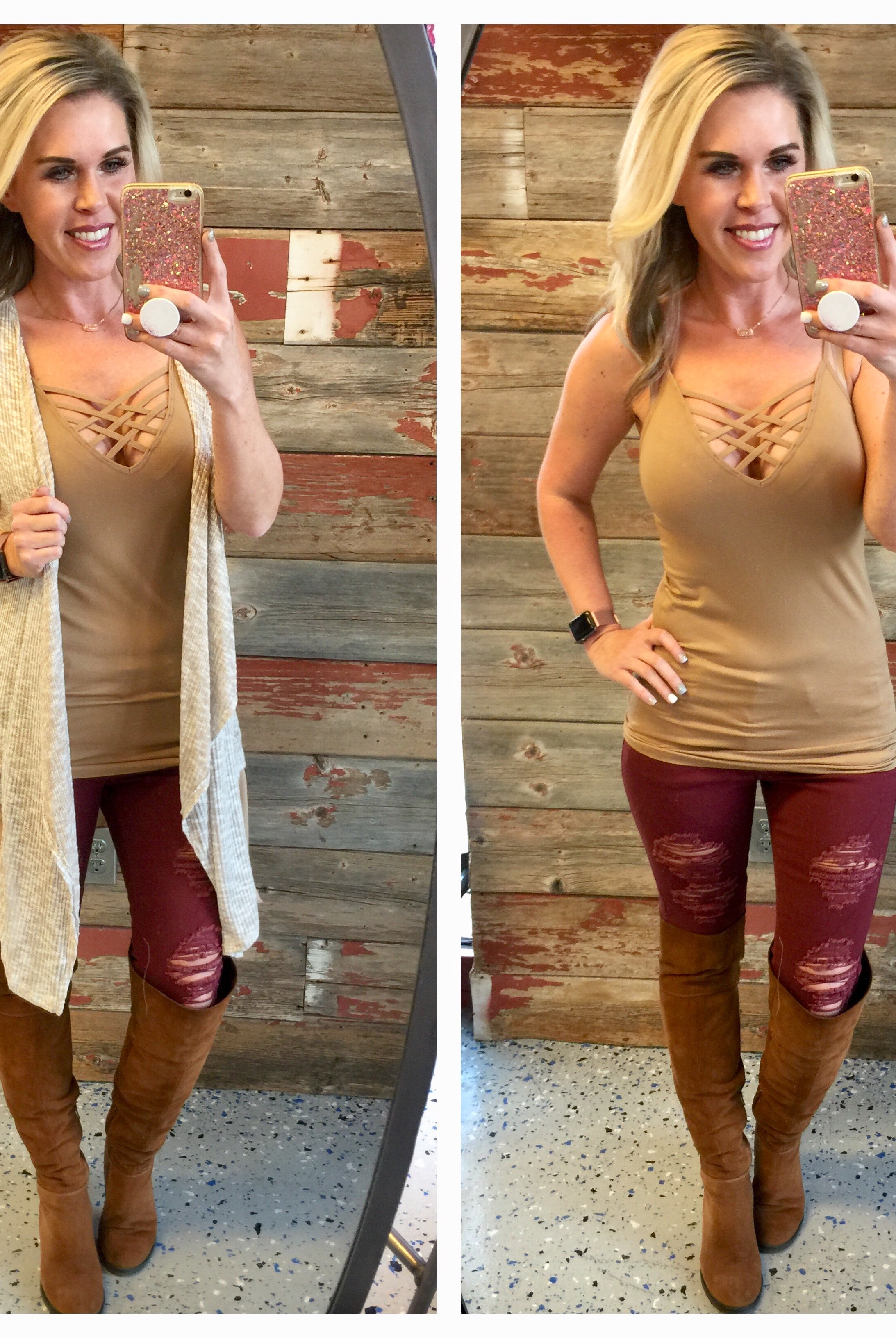 Long Caged Cami - Coffee-cami-privityboutique-Privity Boutique, Women’s Fashion Boutique in Mesa, Arizona