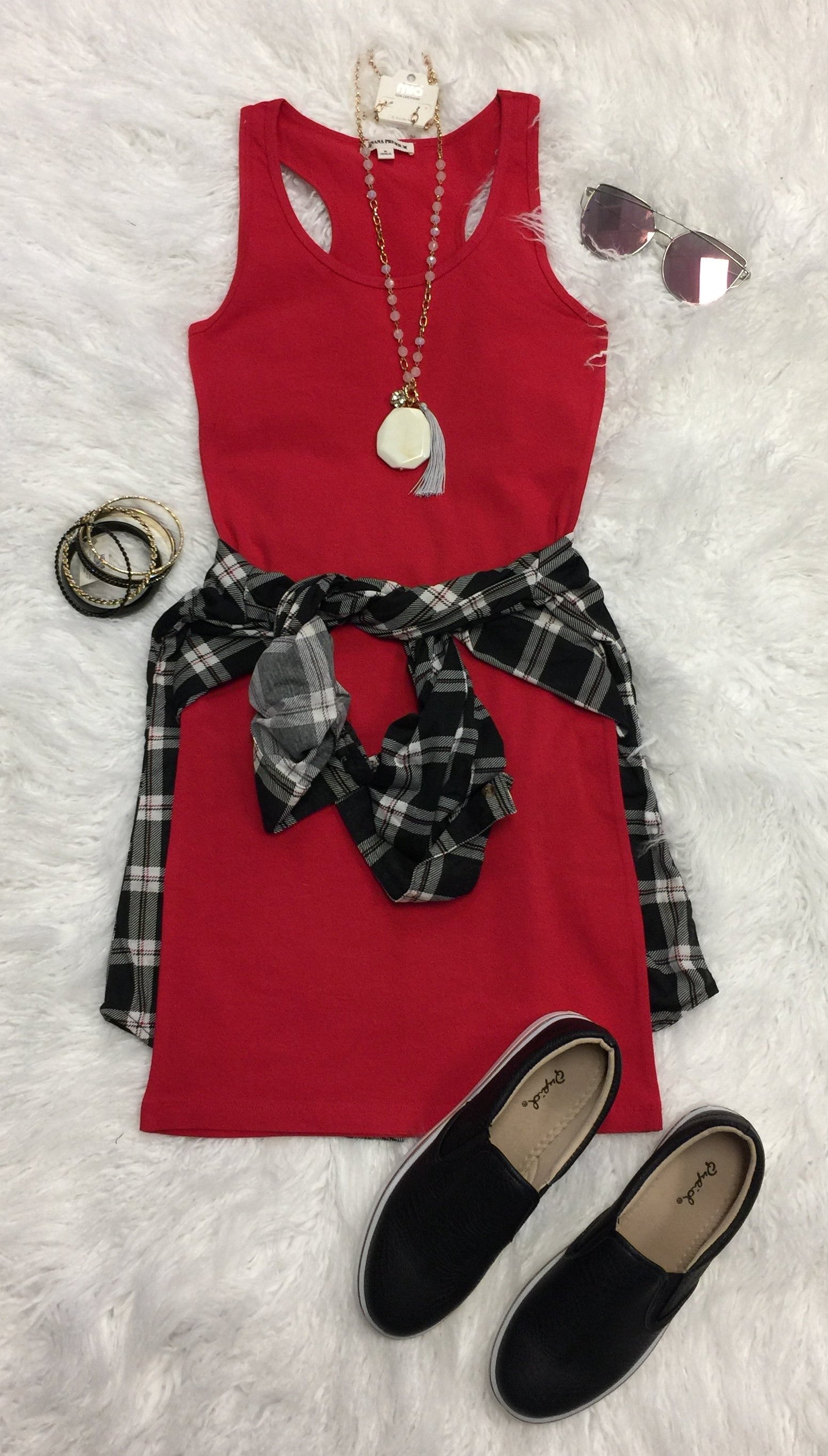 Basic Tank Dress: Red-Top-privityboutique-Privity Boutique, Women’s Fashion Boutique in Mesa, Arizona