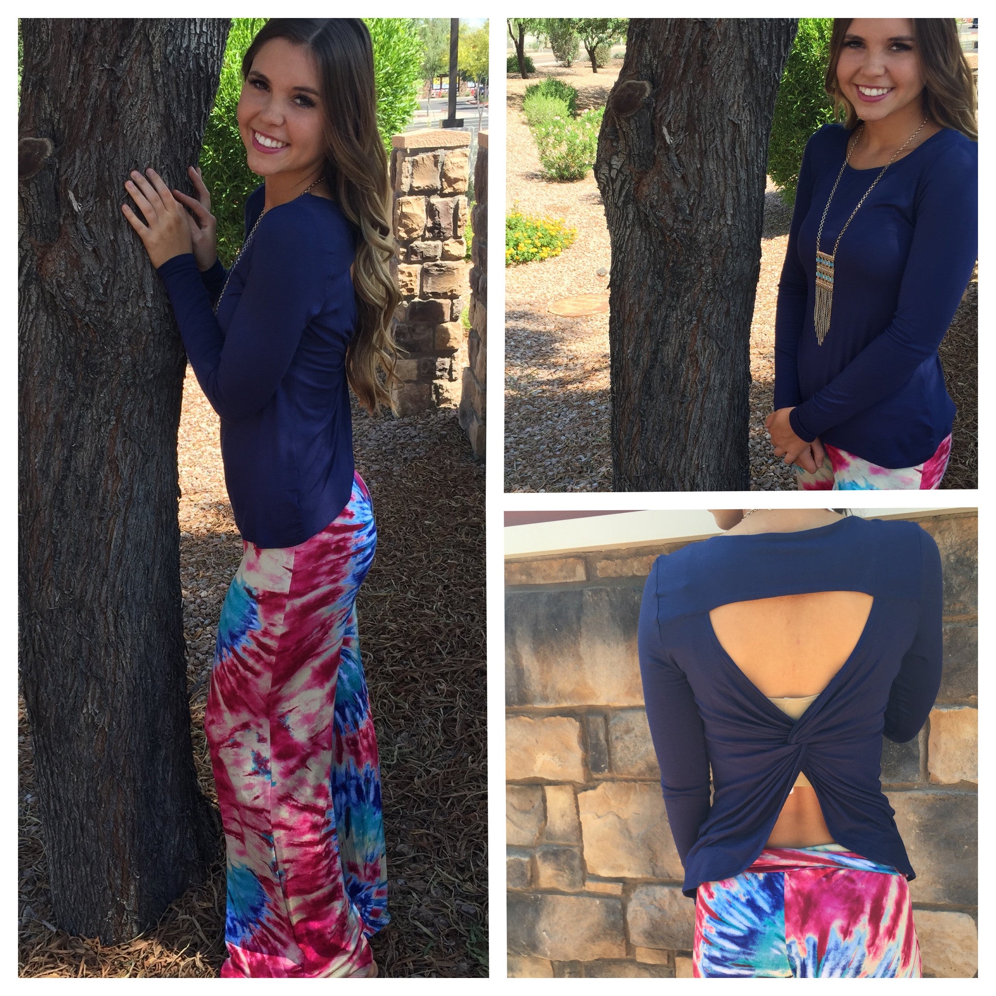 Twisted Tell Top: Blue-Top-privityboutique.com-Privity Boutique, Women’s Fashion Boutique in Mesa, Arizona