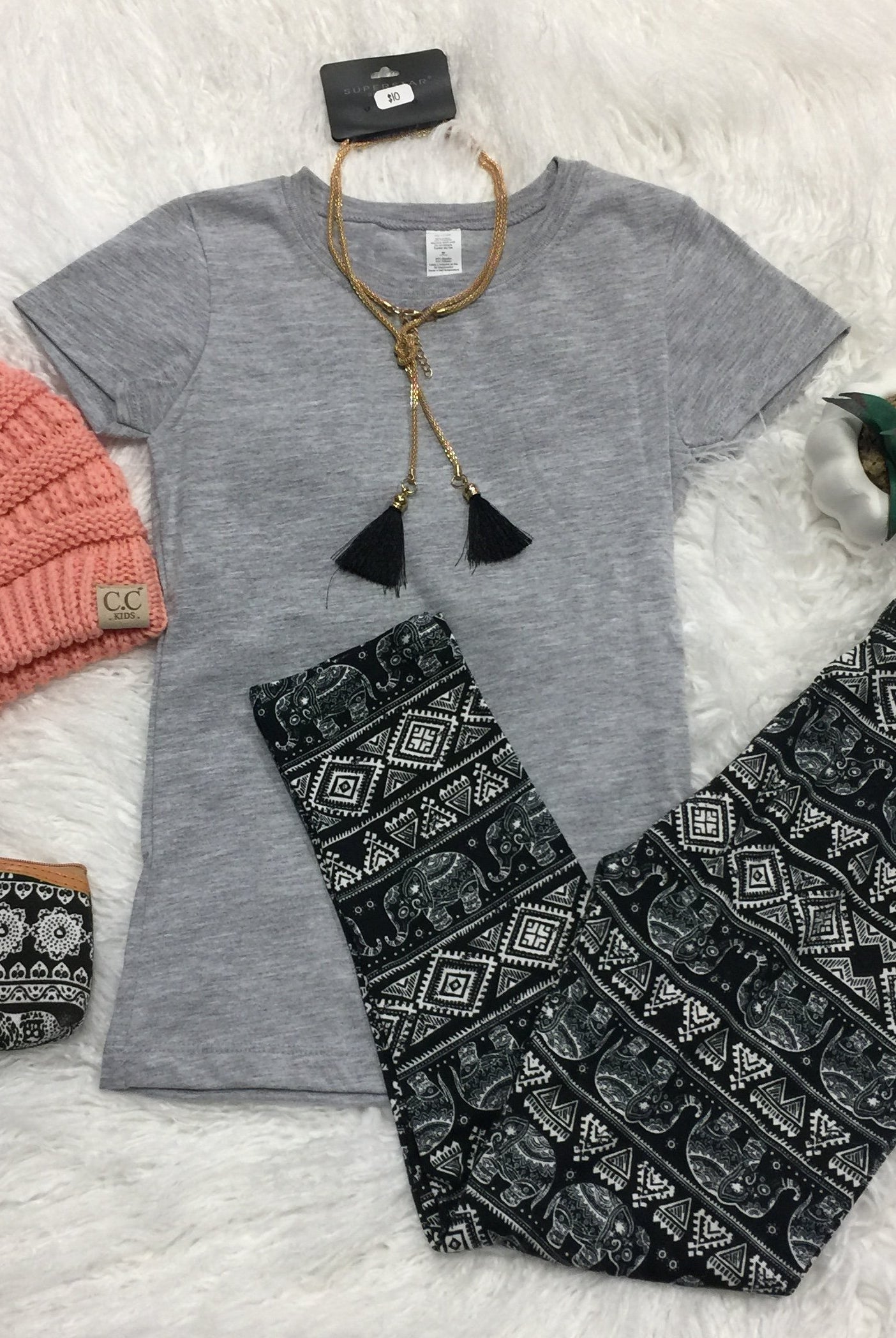 Girls Basic Fitted Tee: Heather Grey-Top-privityboutique.com-Privity Boutique, Women’s Fashion Boutique in Mesa, Arizona