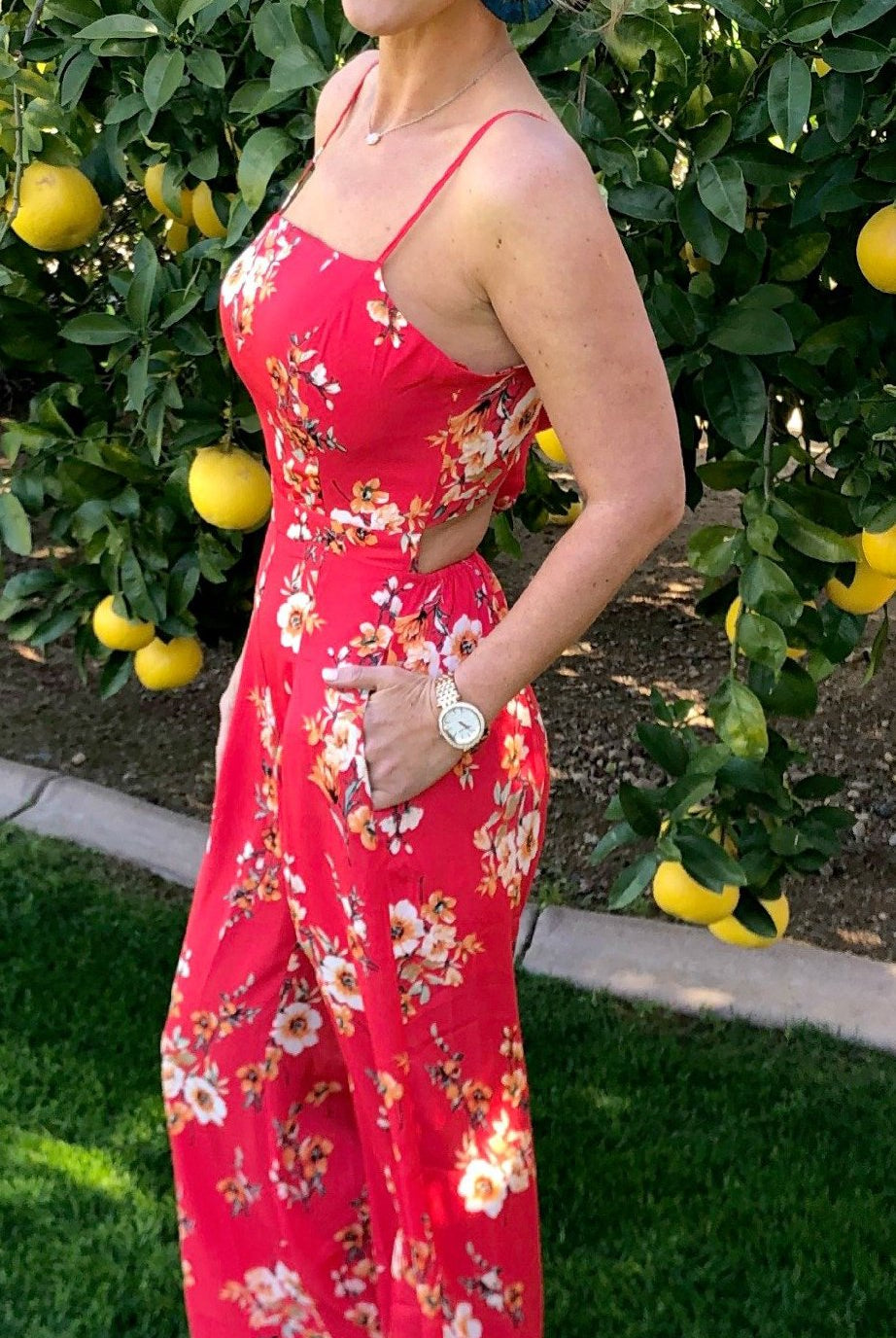 Just Friends Red Jumpsuit-Jumpsuits-privityboutique.com-Privity Boutique, Women’s Fashion Boutique in Mesa, Arizona