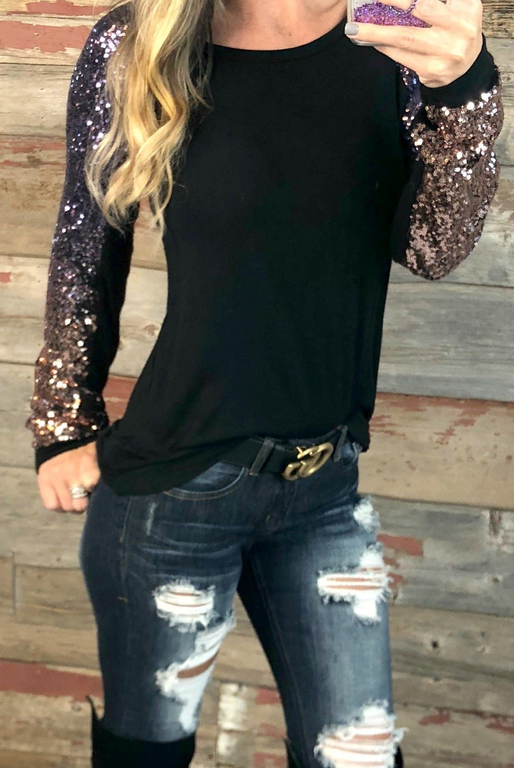 Out Shine Sequin Long Sleeved Top-Top-privityboutique-Privity Boutique, Women’s Fashion Boutique in Mesa, Arizona