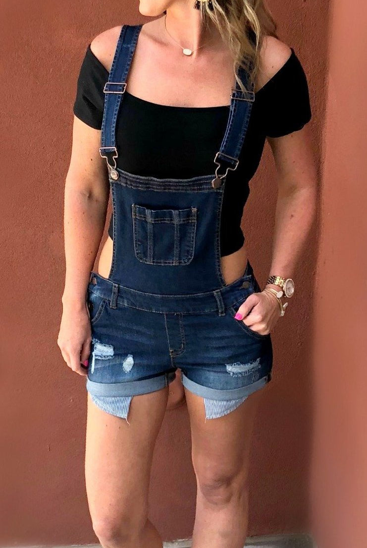 Distressed Denim Overalls-overalls-privityboutique.com-Privity Boutique, Women’s Fashion Boutique in Mesa, Arizona