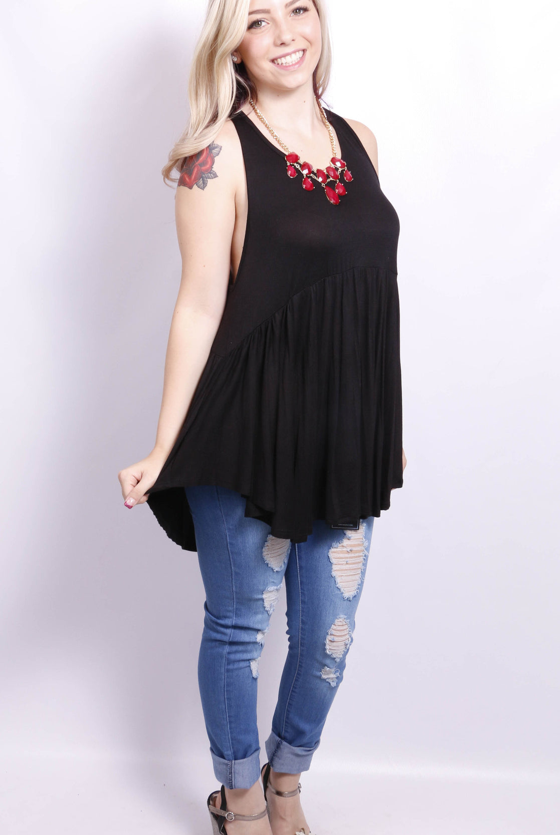 Turn it Up Tank: Black-Top-privityboutique-Privity Boutique, Women’s Fashion Boutique in Mesa, Arizona