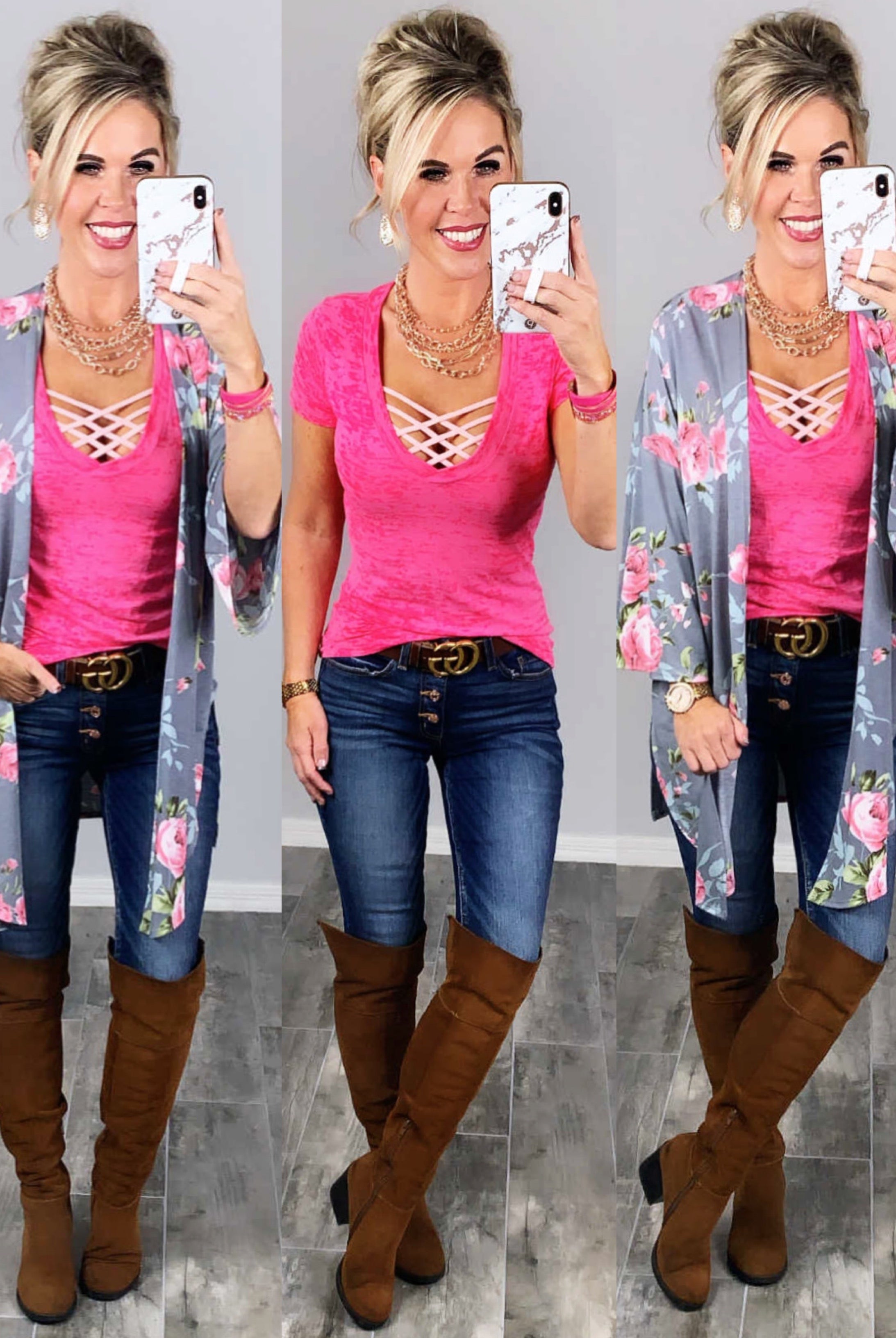 BASIC BURNOUT DEEP V-NECK TEE - FUSCHIA-Top-privityboutique.com-Privity Boutique, Women’s Fashion Boutique in Mesa, Arizona