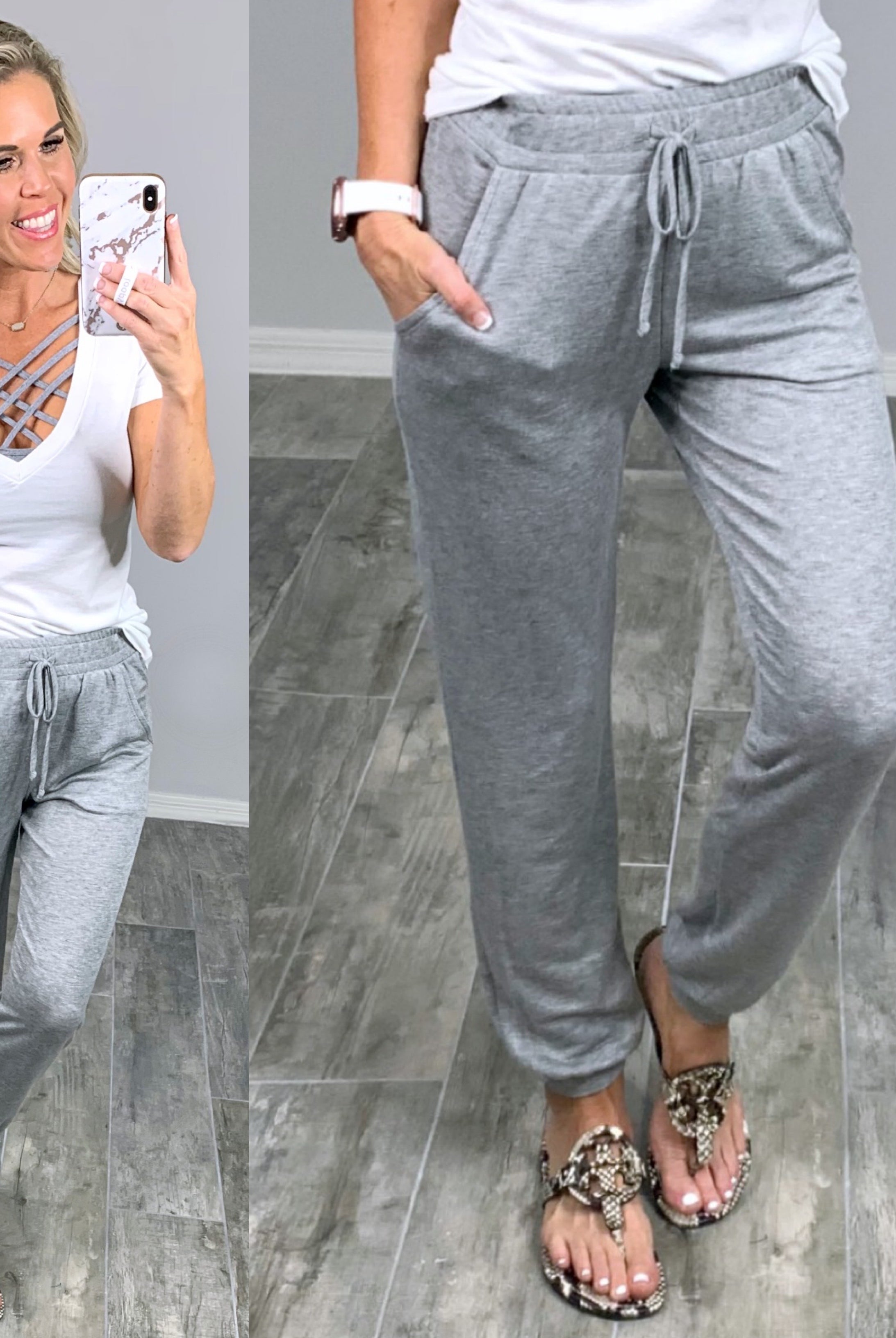 Basic Joggers - Grey-palazzo-privityboutique.com-Privity Boutique, Women’s Fashion Boutique in Mesa, Arizona