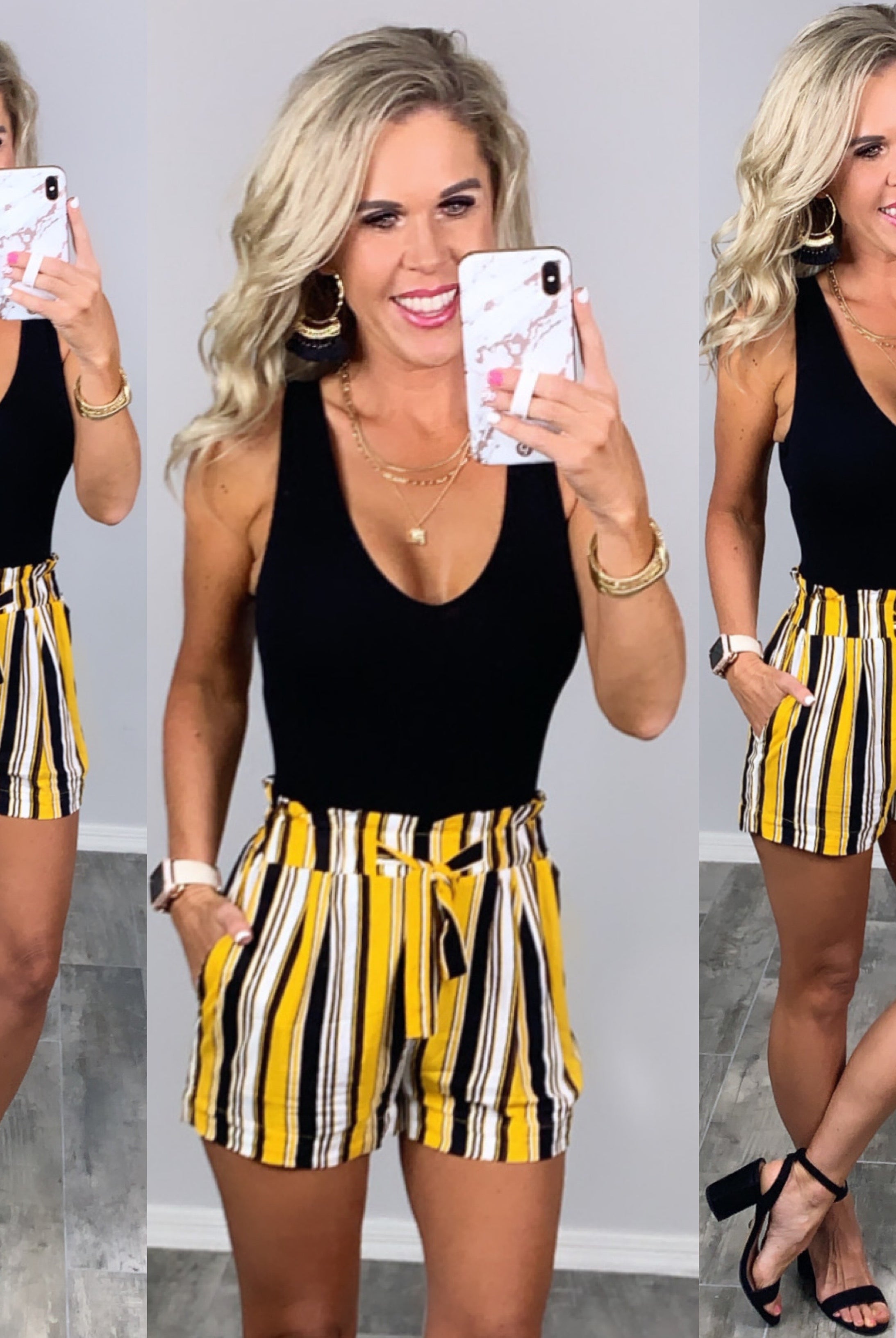 Pair Me Up Paper Bag Shorts - Mustard-Dress-privityboutique.com-Privity Boutique, Women’s Fashion Boutique in Mesa, Arizona