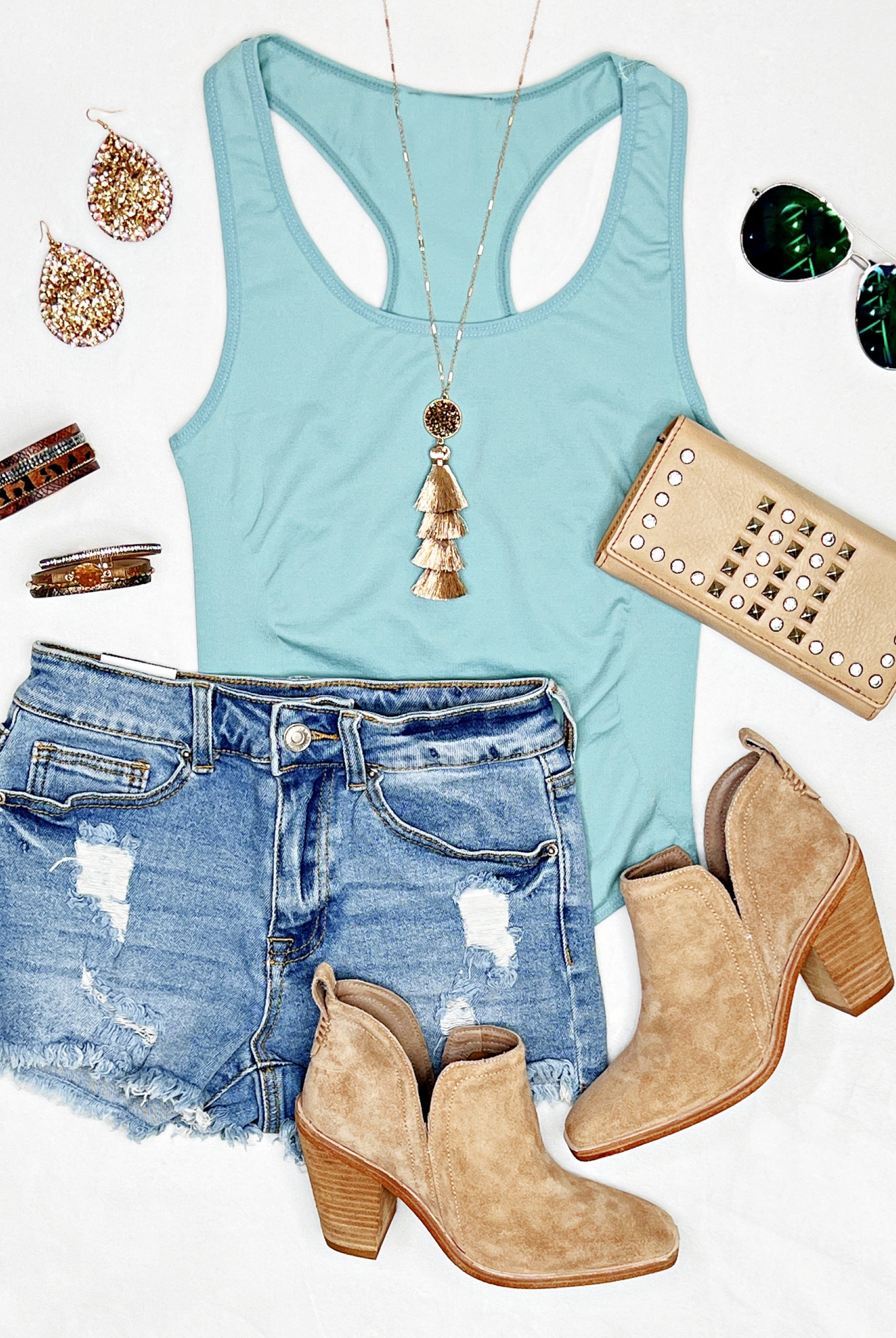 Pure Memory Racerback Bodysuit - Ash Blue-kimono-privityboutique-Privity Boutique, Women’s Fashion Boutique in Mesa, Arizona