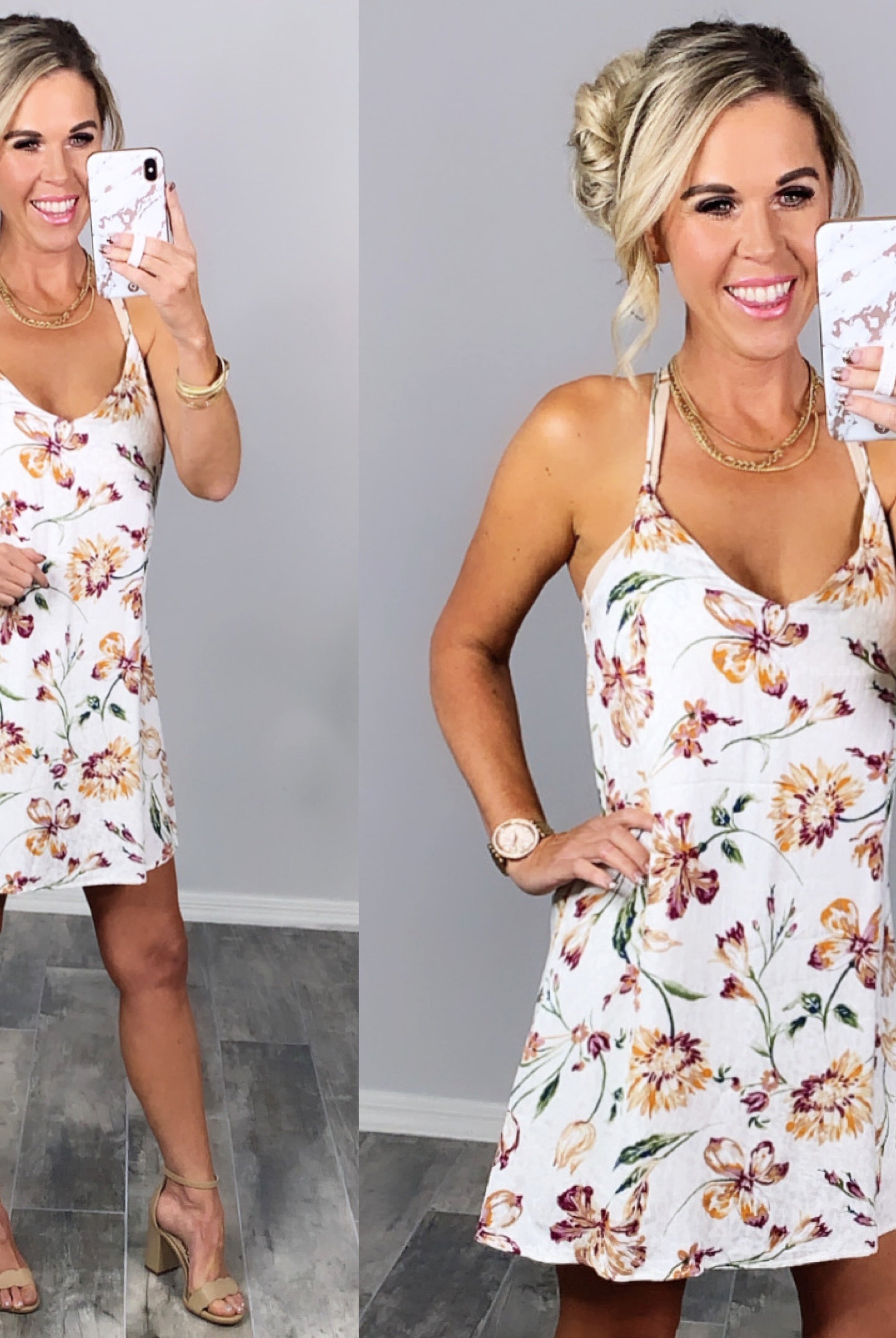 Coastal Shift Dress - Ivory Print-Dress-privityboutique.com-Privity Boutique, Women’s Fashion Boutique in Mesa, Arizona