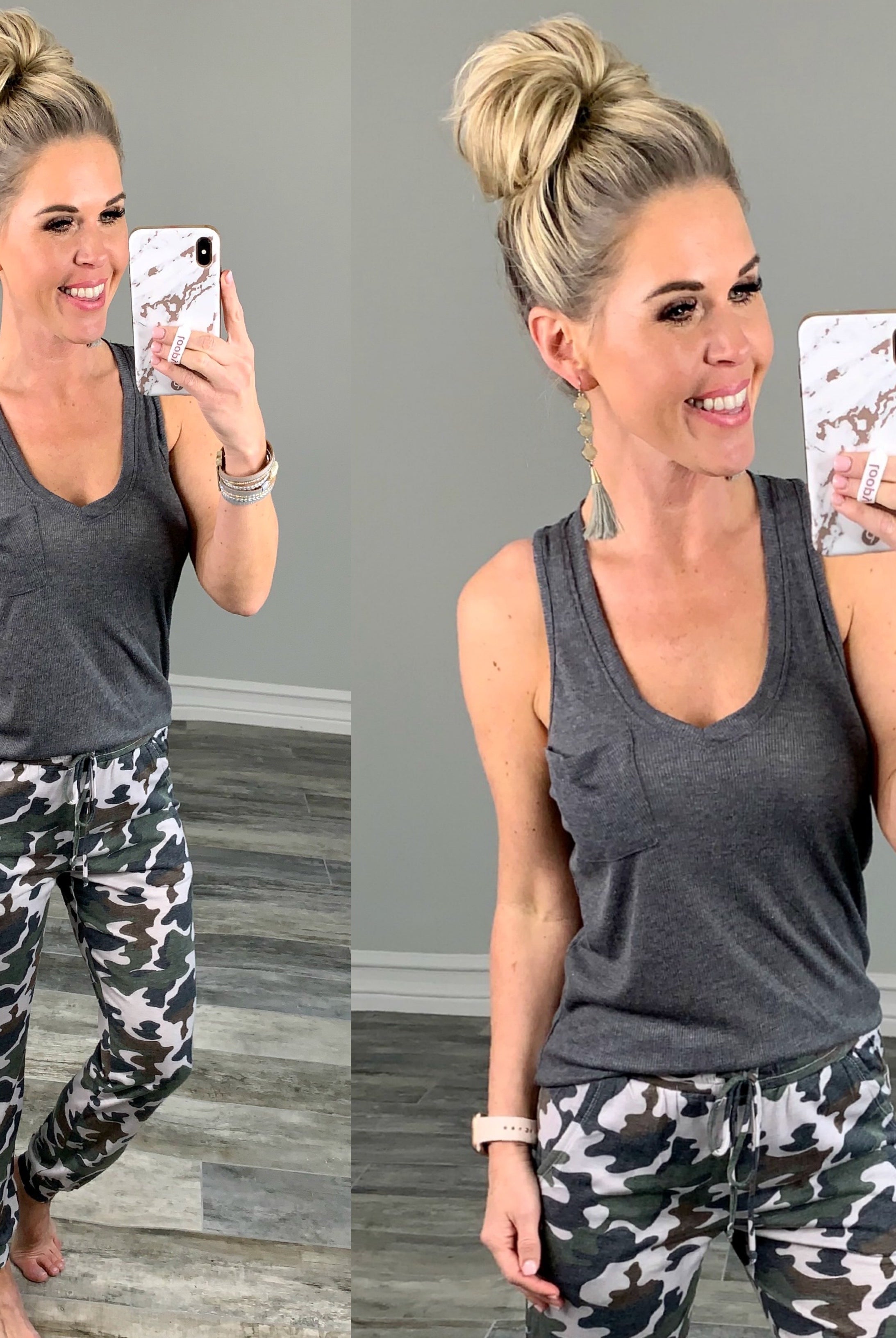 Weekend Vibes Ribbed Pocket Tank - Grey-bandeau-privityboutique-Privity Boutique, Women’s Fashion Boutique in Mesa, Arizona