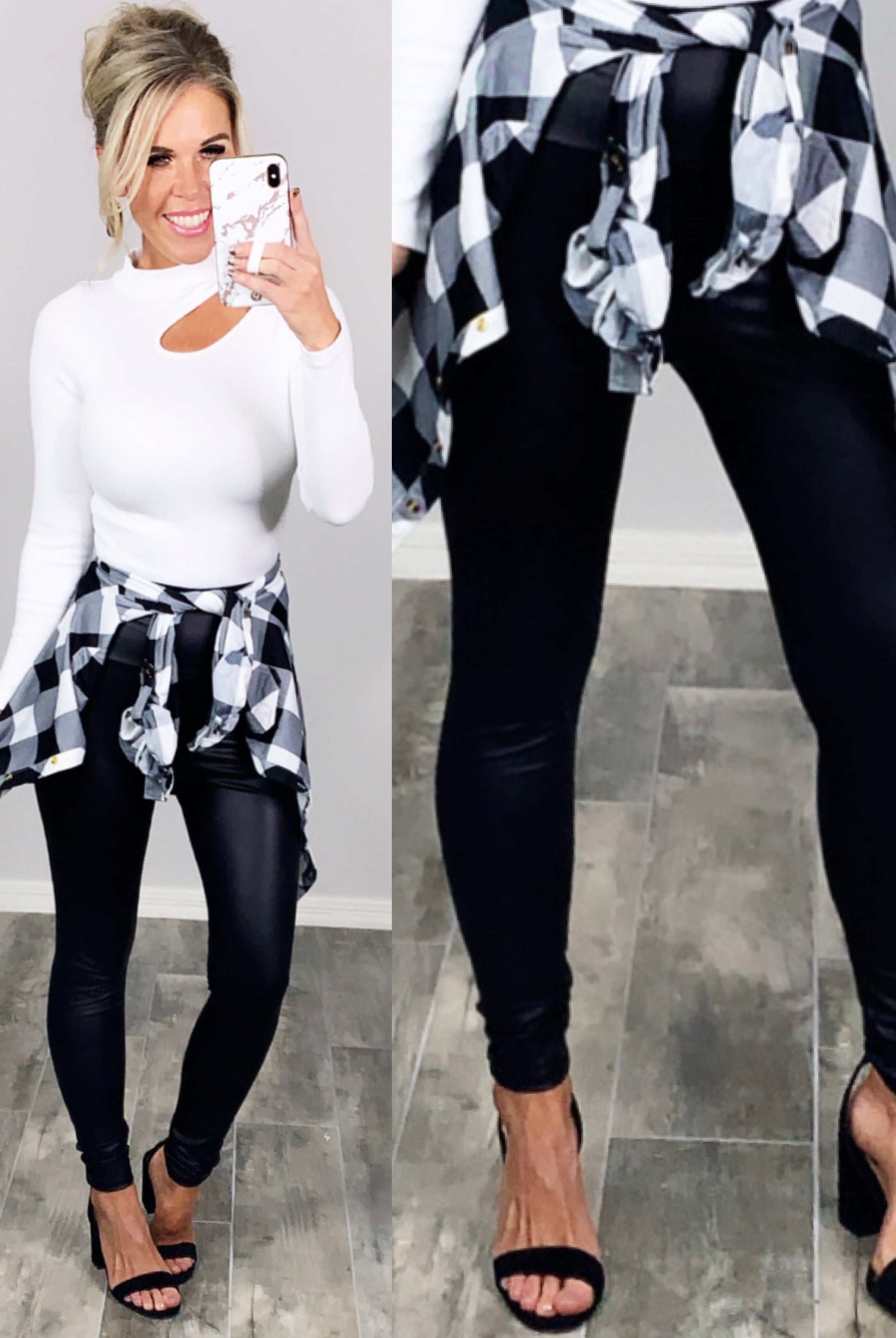 Penny Plaid Flannel Top - Buffalo White-flannel-privityboutique-Privity Boutique, Women’s Fashion Boutique in Mesa, Arizona