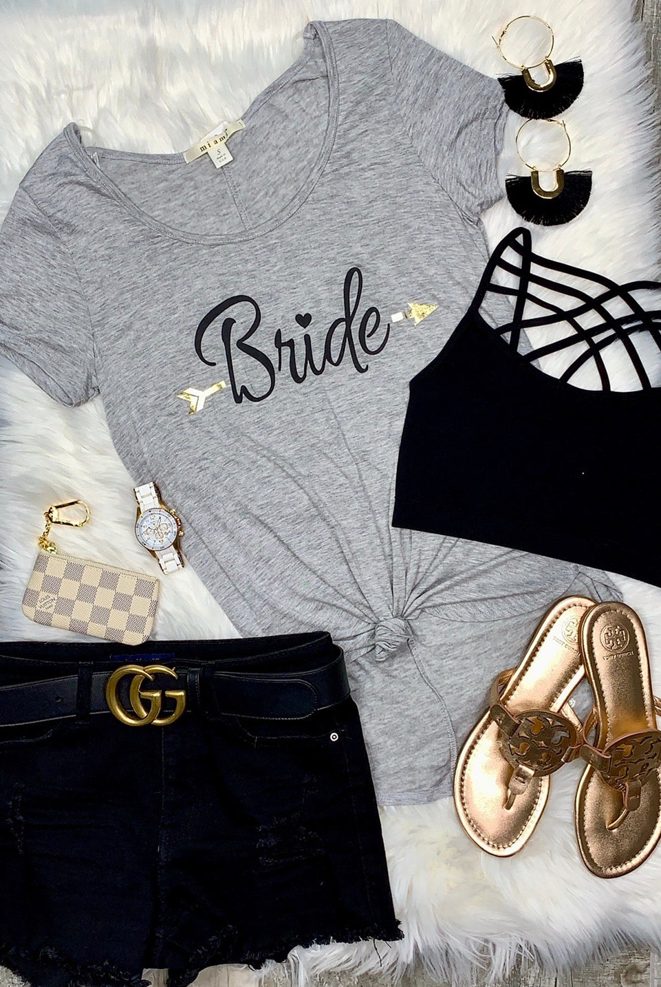 Bride Short Sleeve Graphic Tee: Grey-Top-privityboutique.com-Privity Boutique, Women’s Fashion Boutique in Mesa, Arizona