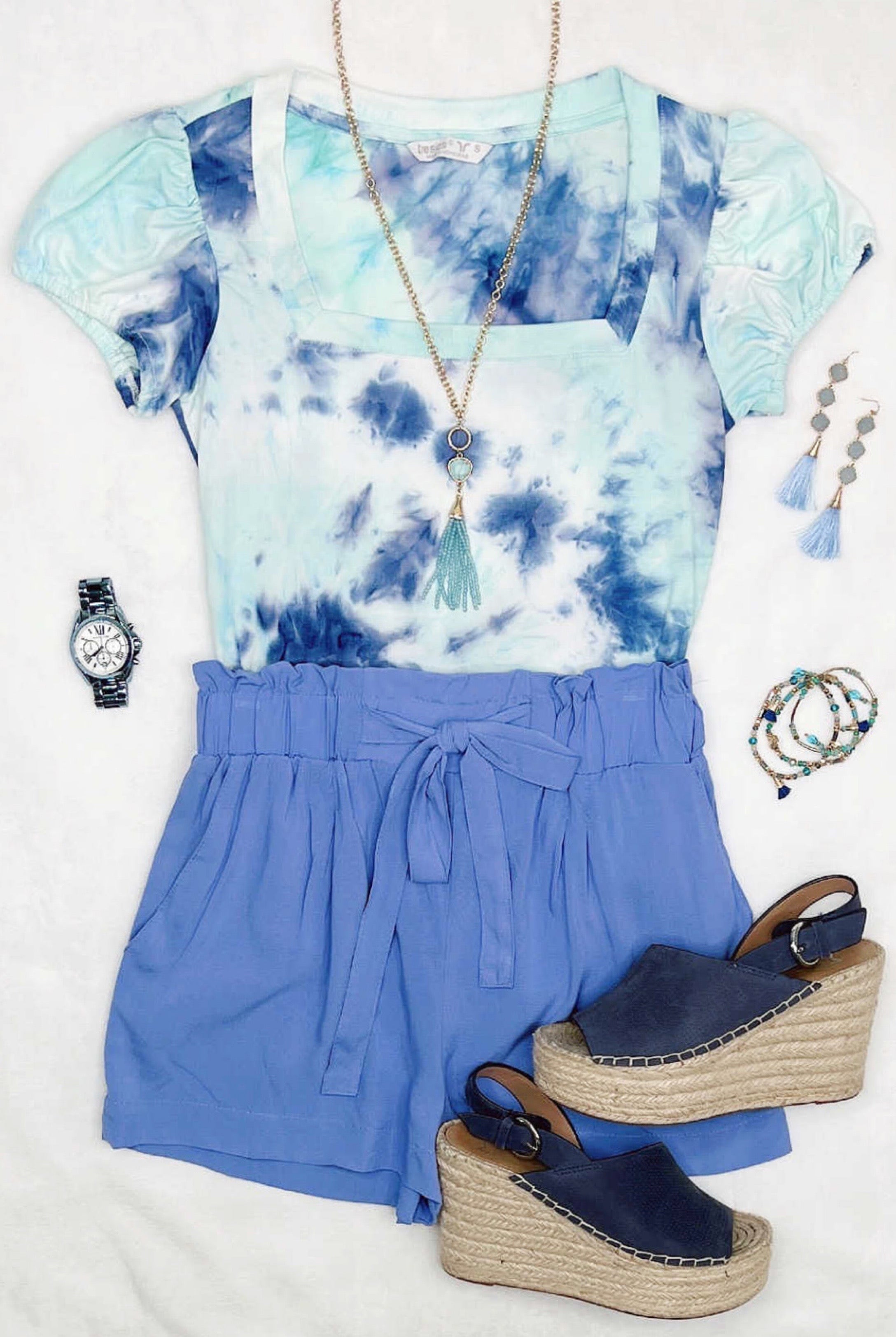 Penny For Your Thoughts Shorts - Sky Blue-Dress-privityboutique.com-Privity Boutique, Women’s Fashion Boutique in Mesa, Arizona