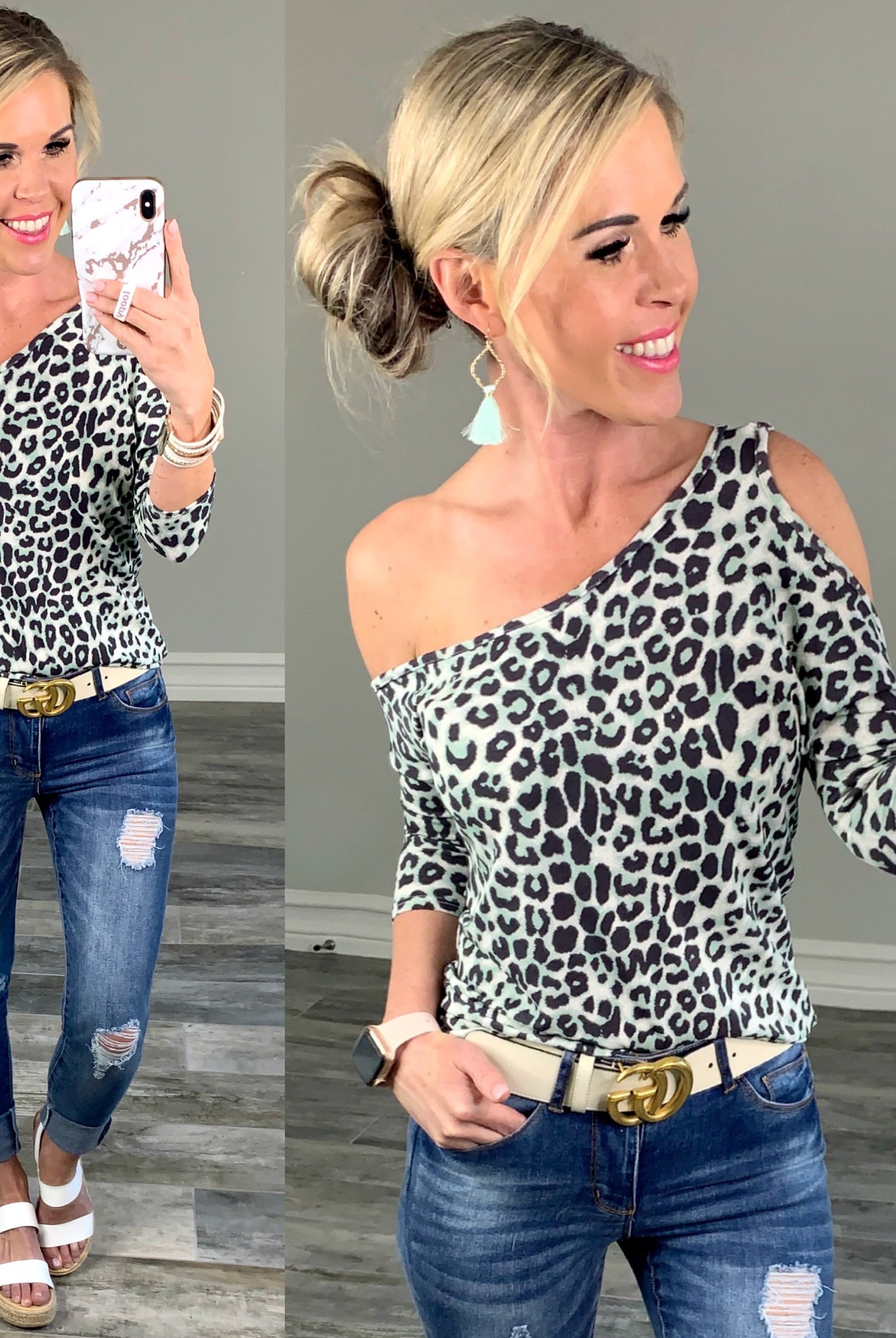 Leopard Cold Shoulder Top-Top-privityboutique-Privity Boutique, Women’s Fashion Boutique in Mesa, Arizona