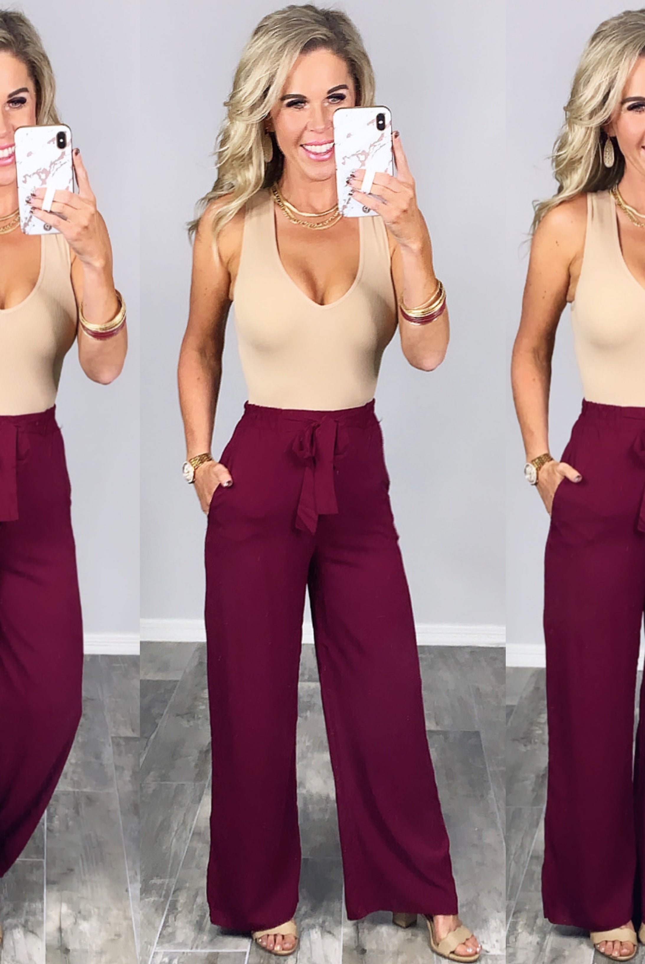 Leave Behind Pants - Burgundy-palazzo-privityboutique.com-Privity Boutique, Women’s Fashion Boutique in Mesa, Arizona