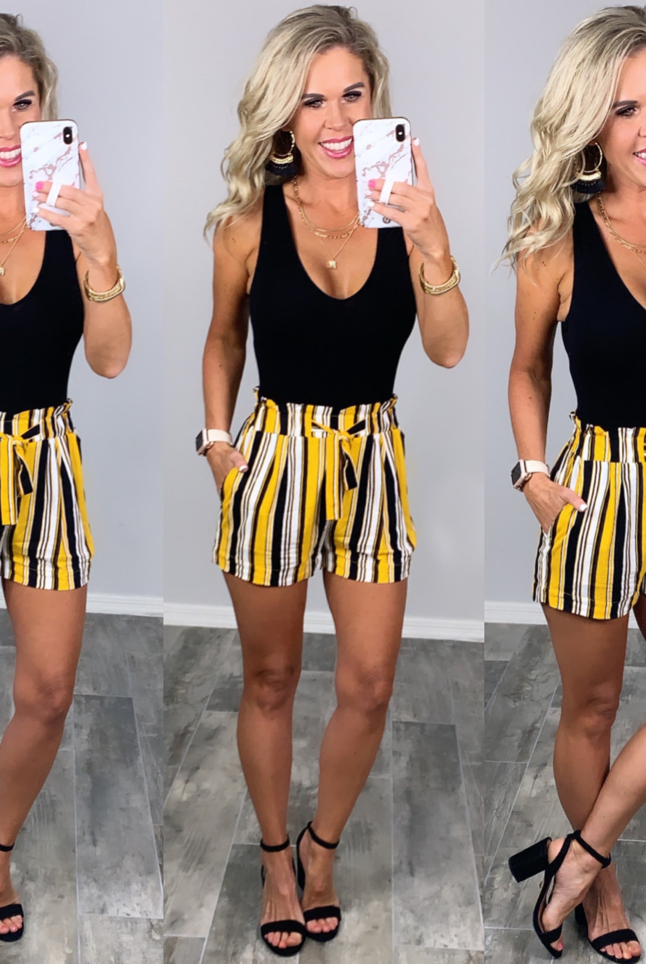 Pair Me Up Paper Bag Shorts - Mustard-Dress-privityboutique.com-Privity Boutique, Women’s Fashion Boutique in Mesa, Arizona