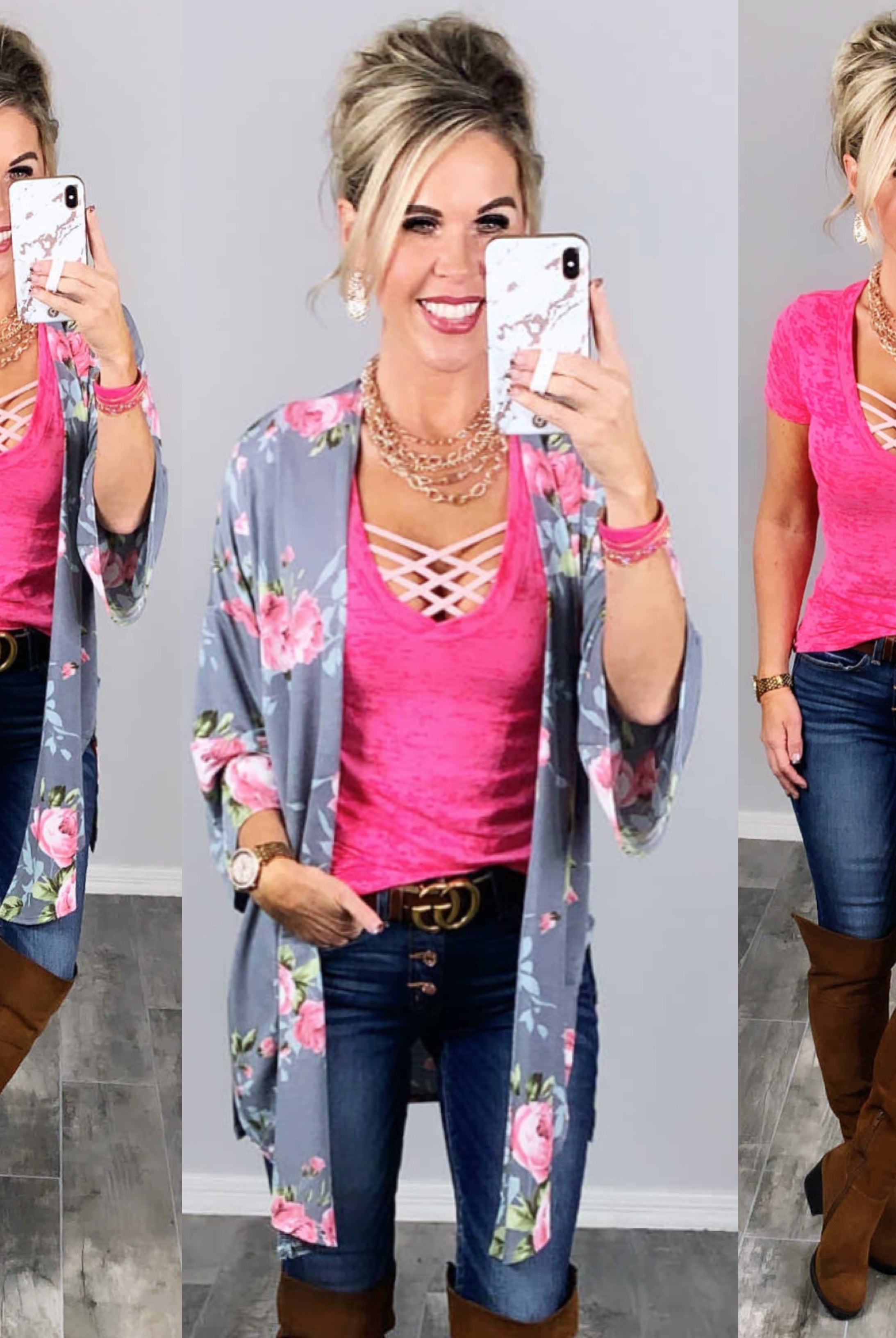 BASIC BURNOUT DEEP V-NECK TEE - FUSCHIA-Top-privityboutique.com-Privity Boutique, Women’s Fashion Boutique in Mesa, Arizona