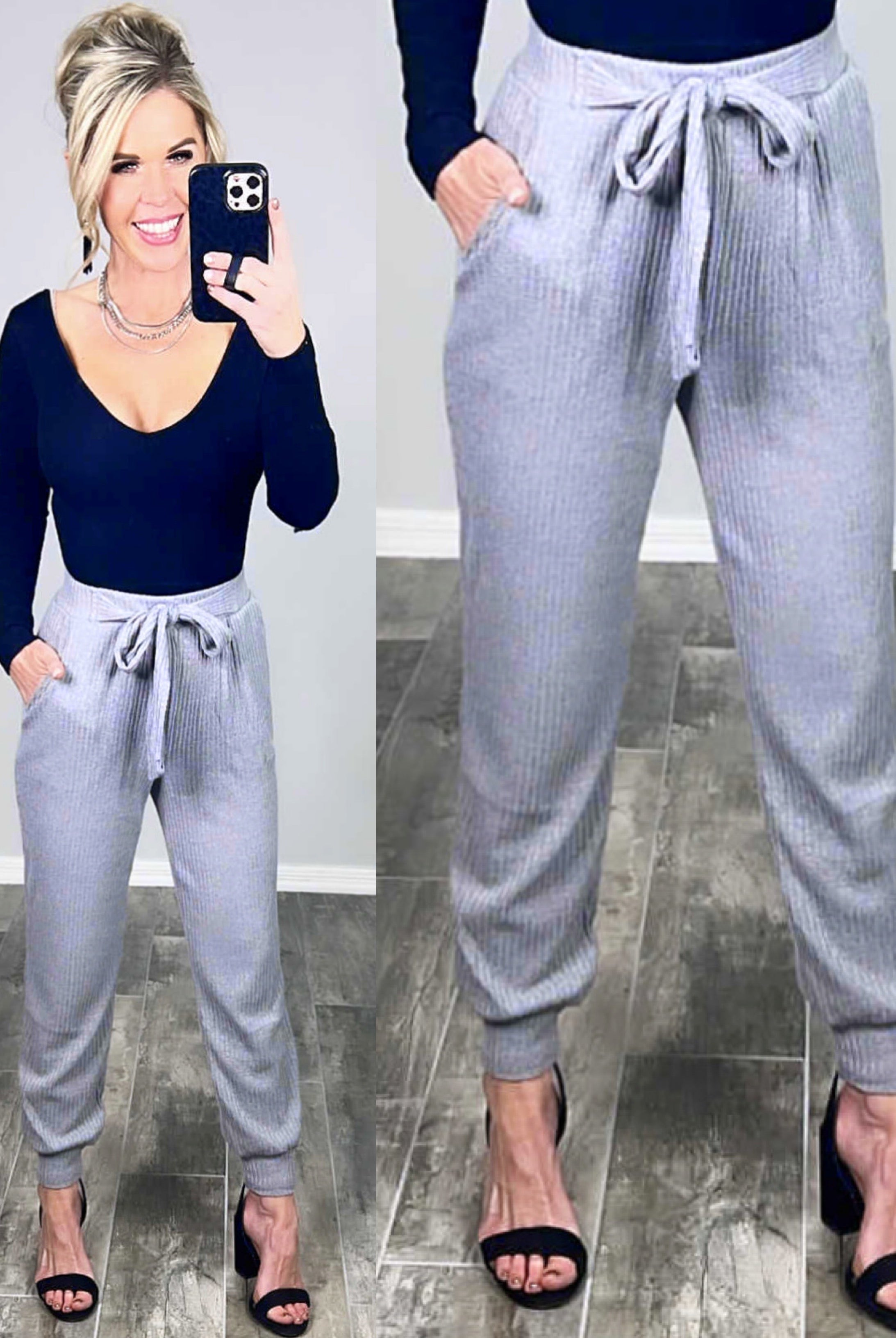 Feel The Magic Pants - Grey-joggers-privityboutique.com-Privity Boutique, Women’s Fashion Boutique in Mesa, Arizona
