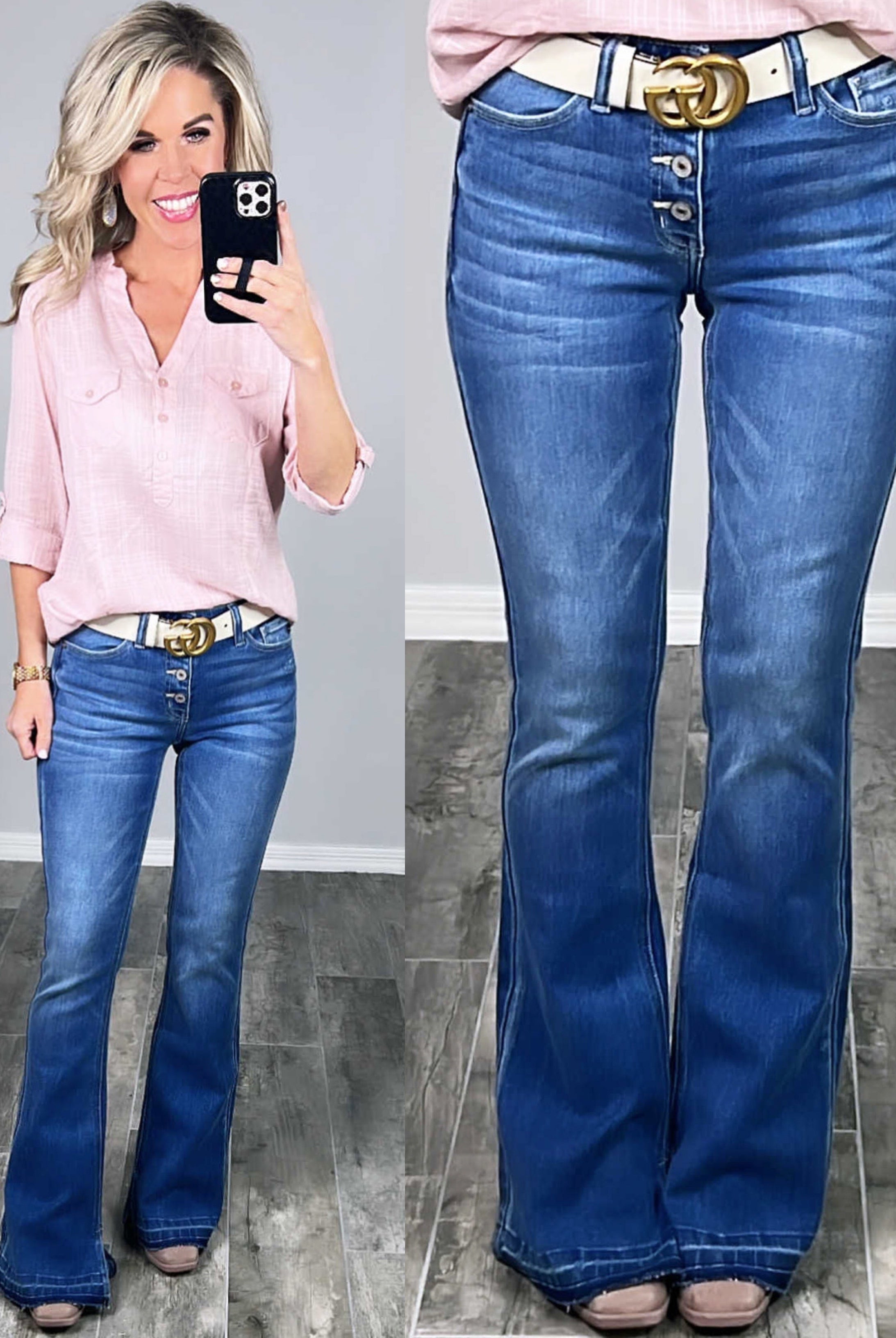 Bailey Button Front Flare Jeans-jeans-privityboutique-Privity Boutique, Women’s Fashion Boutique in Mesa, Arizona