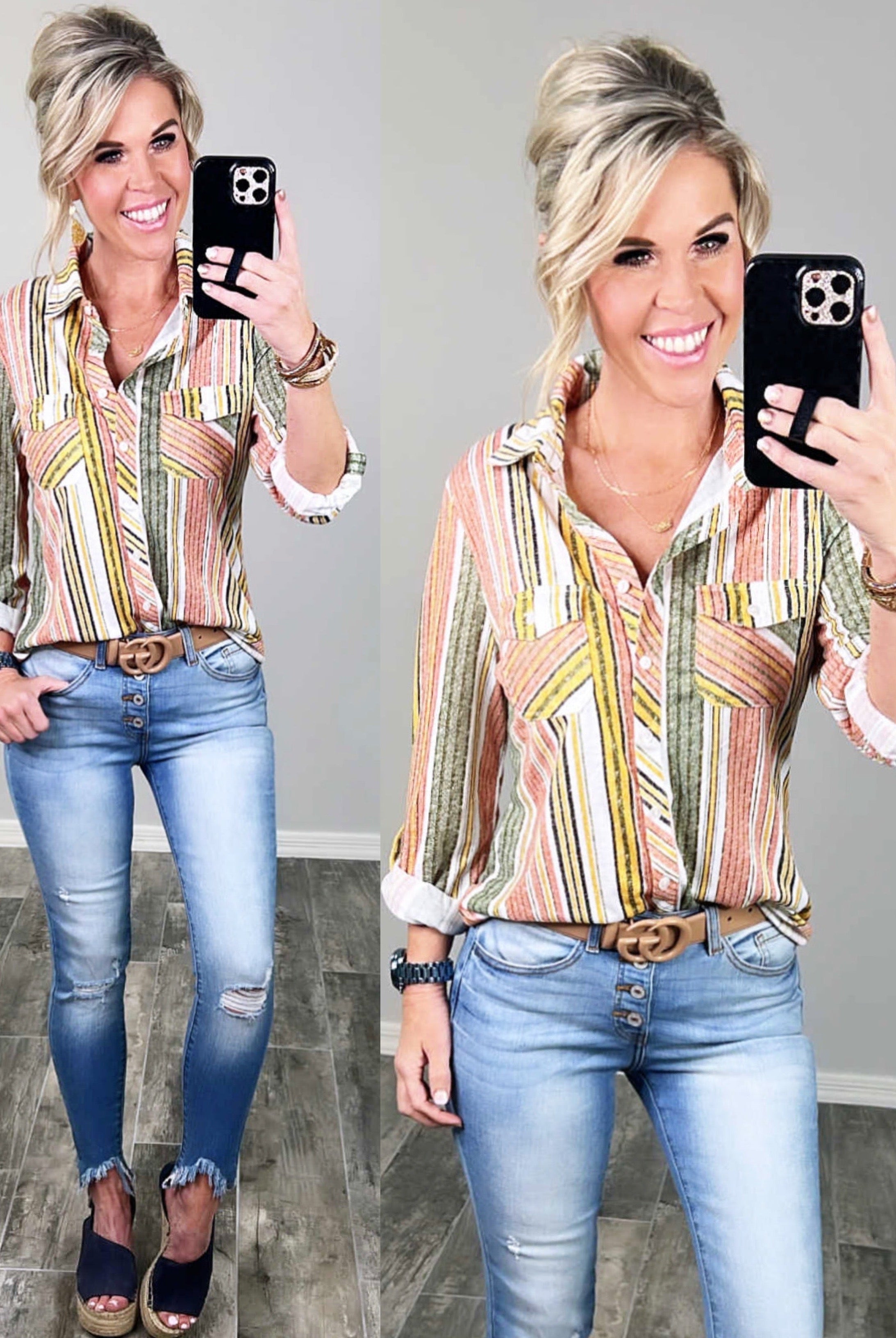 New Edition Striped Top-flannel-privityboutique-Privity Boutique, Women’s Fashion Boutique in Mesa, Arizona