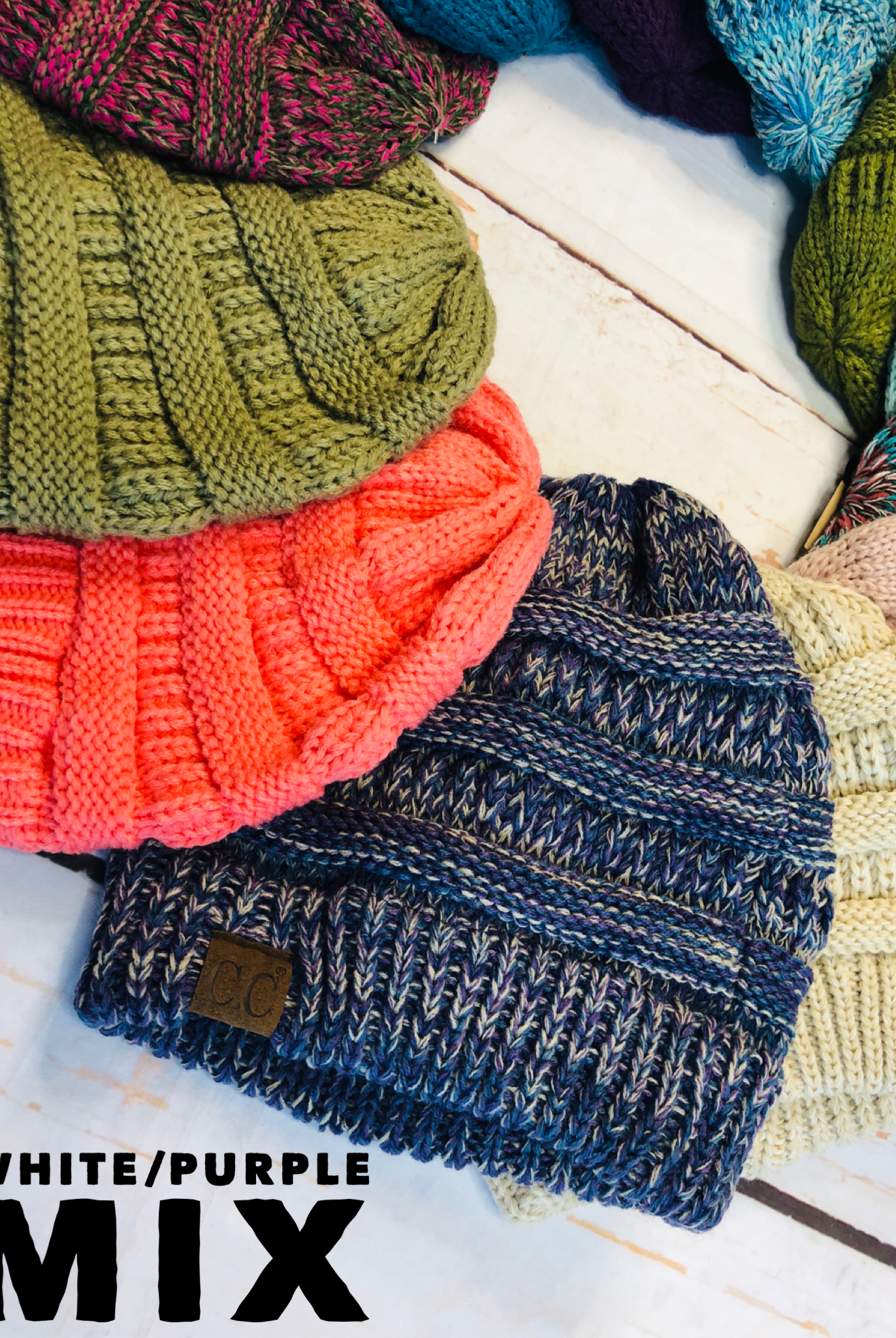 Slouchy Melange Knit Beanie: Multiple Colors-privityboutique-Privity Boutique, Women’s Fashion Boutique in Mesa, Arizona