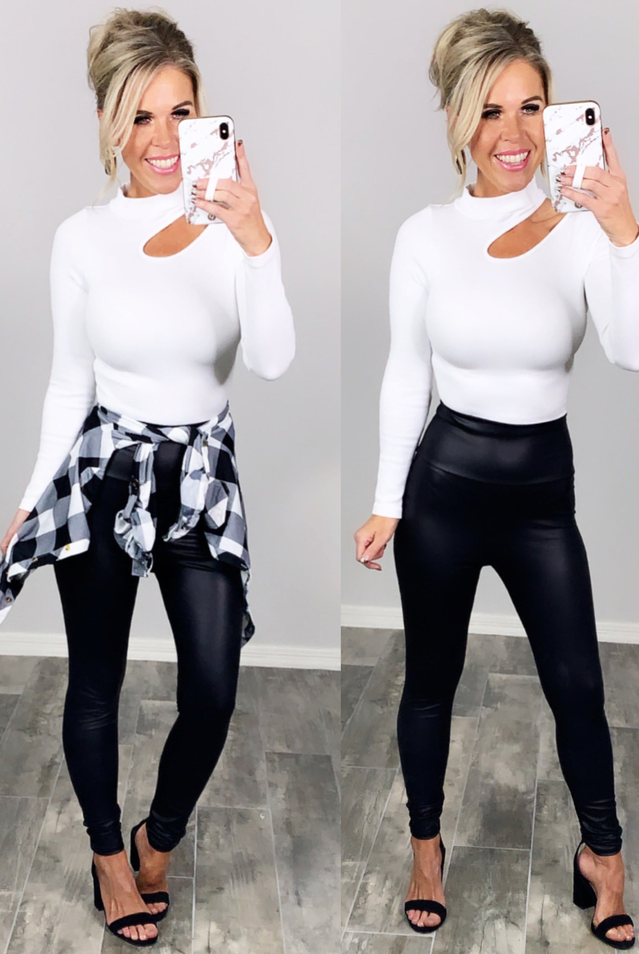 Penny Plaid Flannel Top - Buffalo White-flannel-privityboutique-Privity Boutique, Women’s Fashion Boutique in Mesa, Arizona