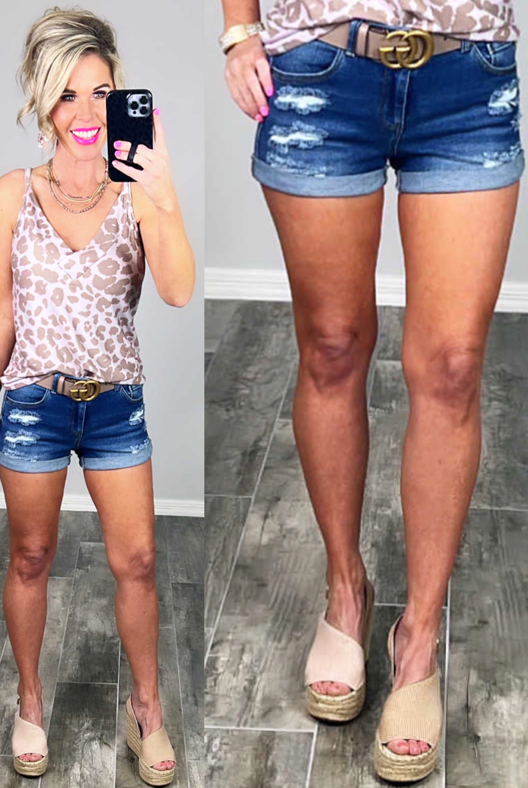 All The Joy Distressed Denim Shorts - Dark-shorts-privityboutique.com-Privity Boutique, Women’s Fashion Boutique in Mesa, Arizona