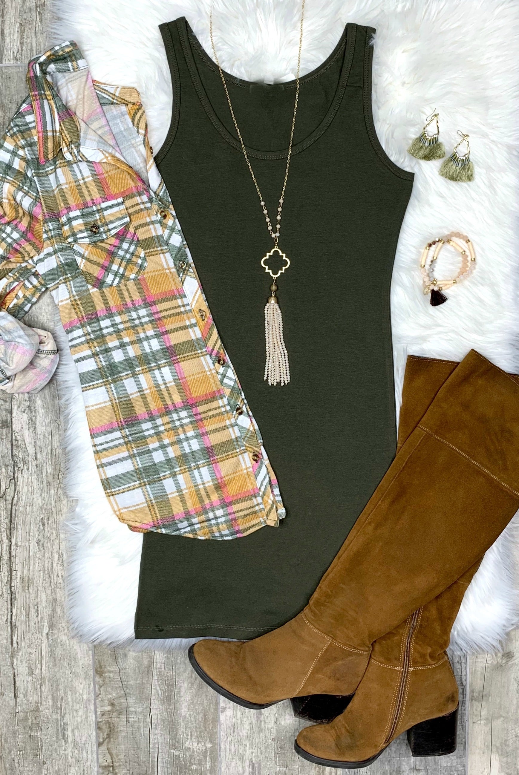 Penny Plaid Flannel Top - Mustard-flannel-privityboutique-Privity Boutique, Women’s Fashion Boutique in Mesa, Arizona