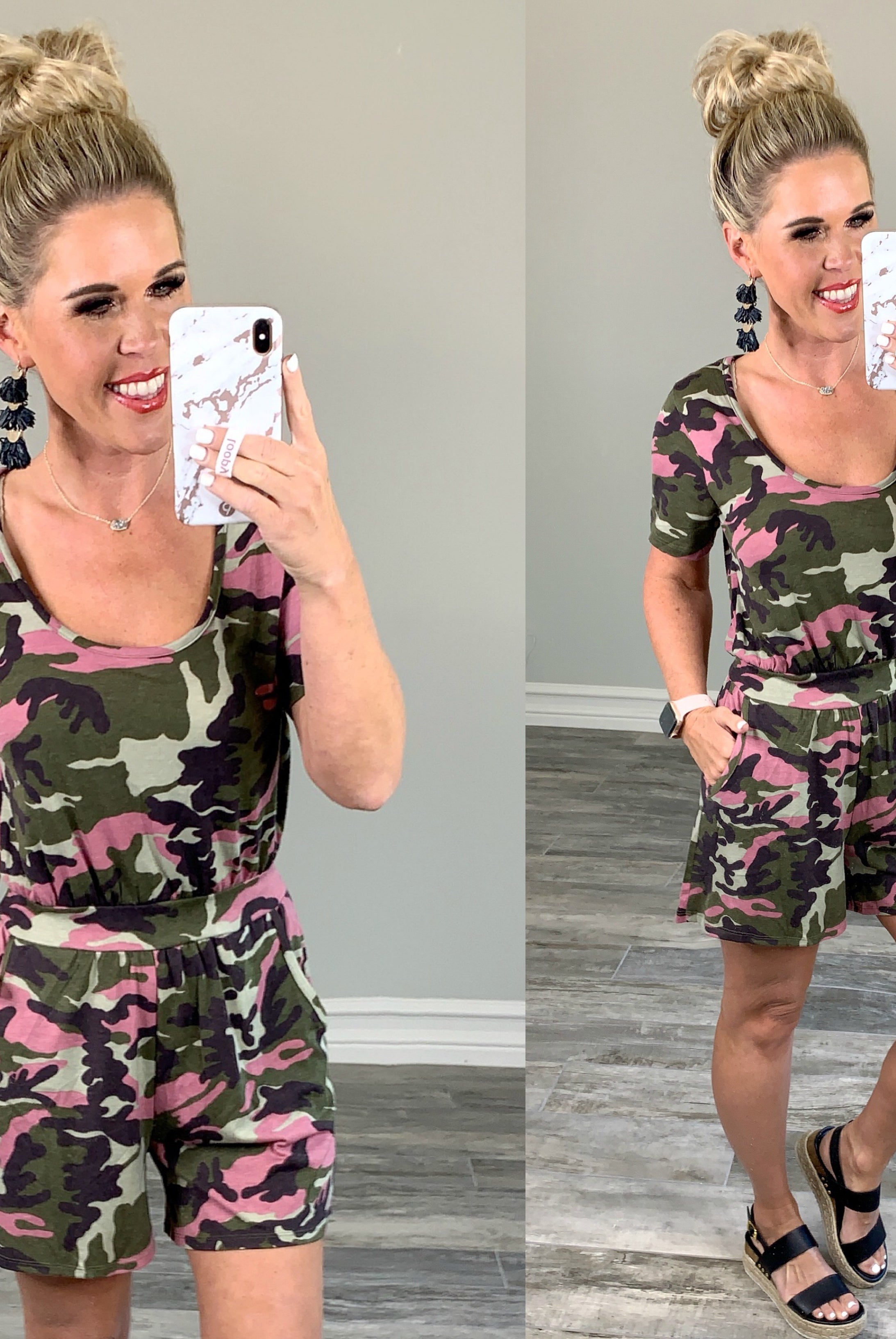 On the Hunt for Love Camo Romper-romper-privityboutique.com-Privity Boutique, Women’s Fashion Boutique in Mesa, Arizona