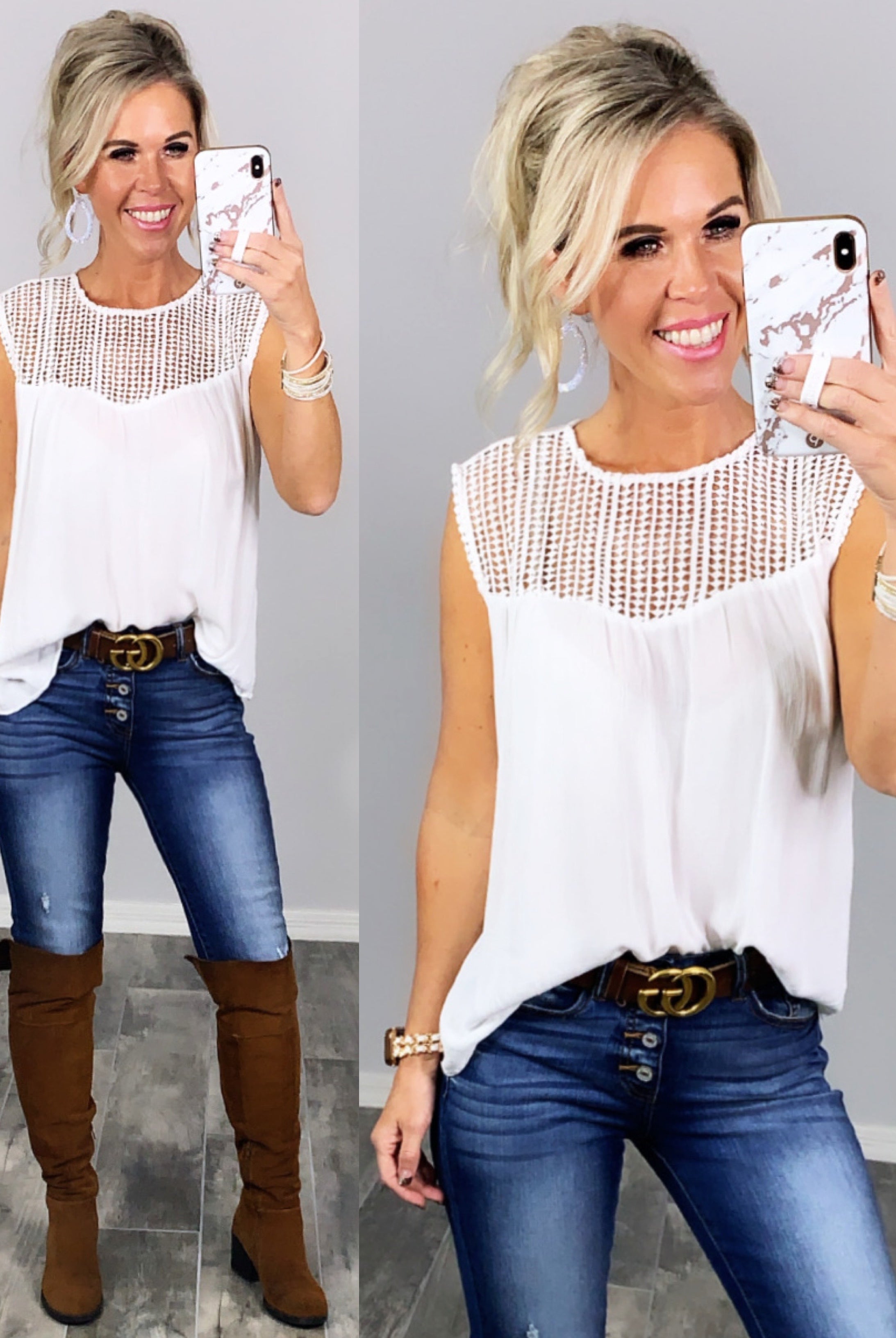 Just Pause White Top-flannel-privityboutique-Privity Boutique, Women’s Fashion Boutique in Mesa, Arizona