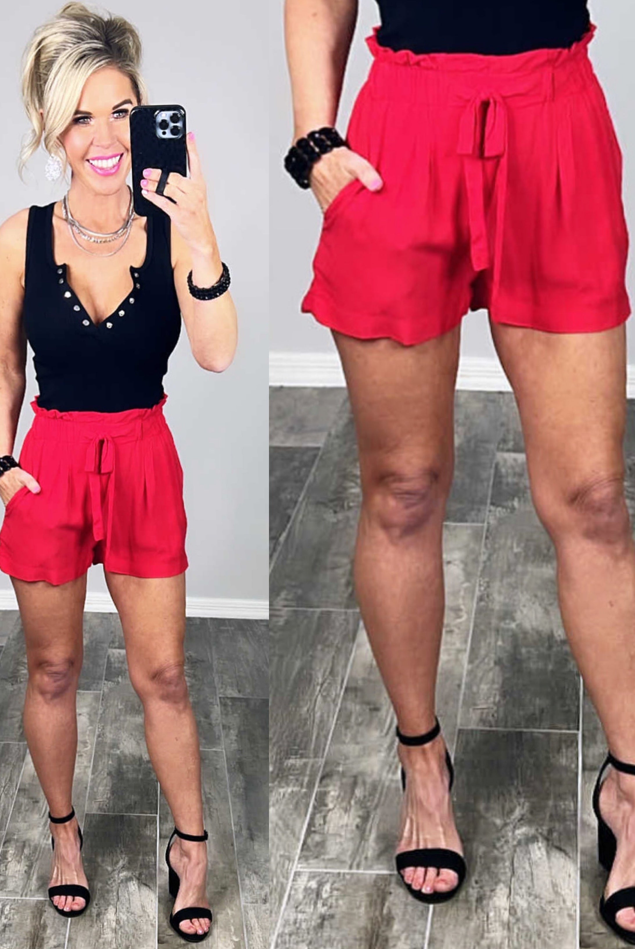 Penny For Your Thoughts Shorts - Red-Dress-privityboutique.com-Privity Boutique, Women’s Fashion Boutique in Mesa, Arizona