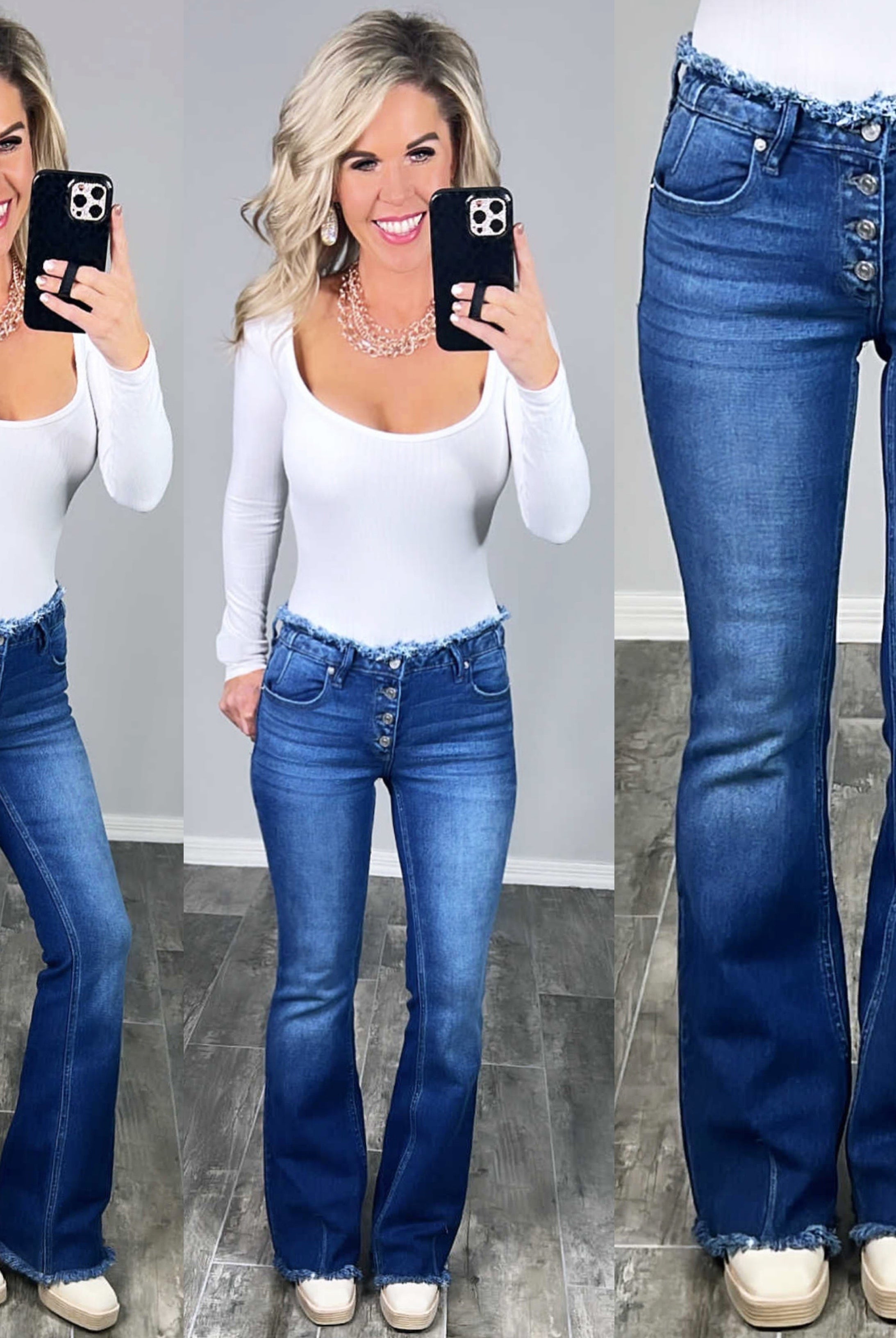 Farah Frayed Flare Jeans-jeans-privityboutique-Privity Boutique, Women’s Fashion Boutique in Mesa, Arizona