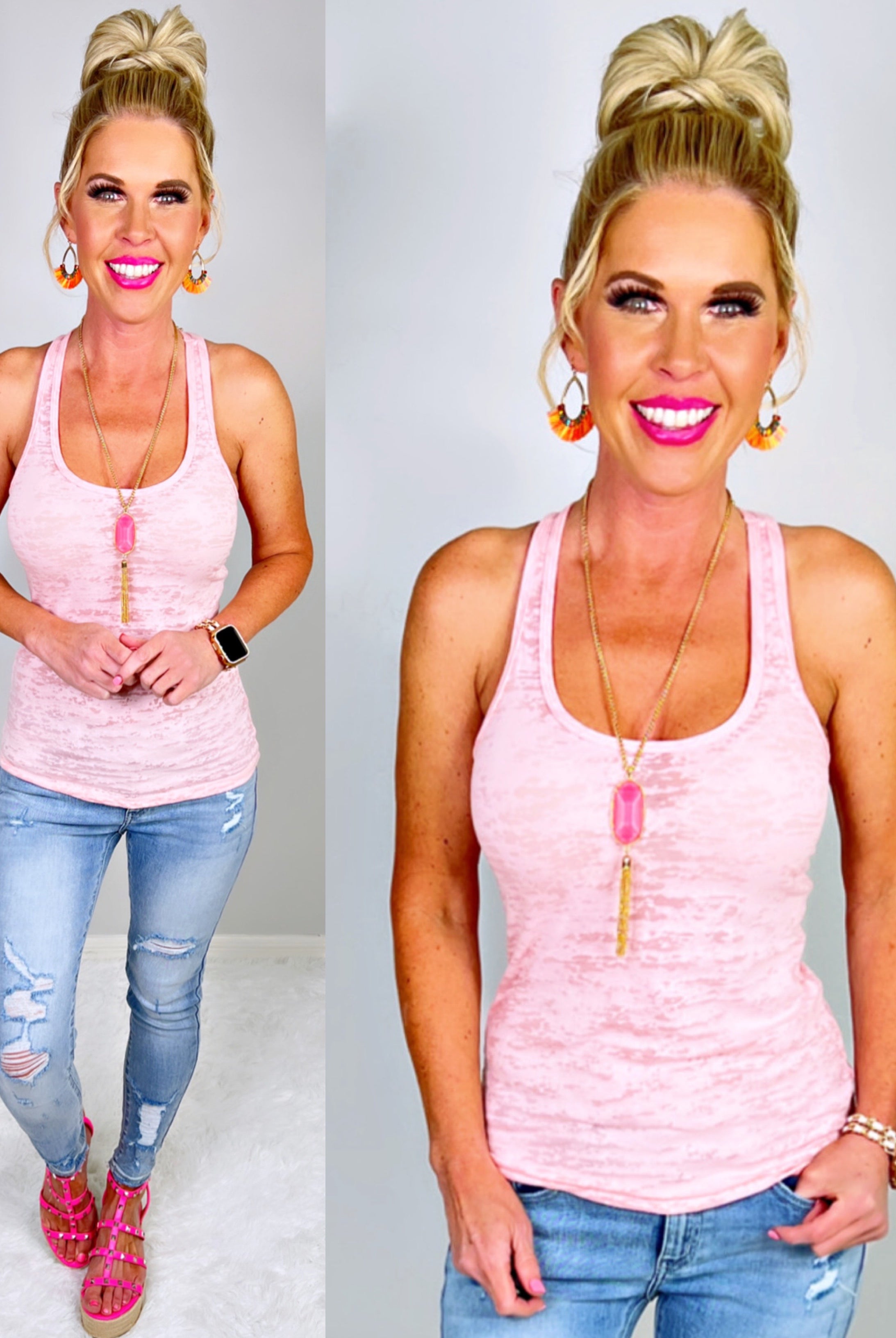 BURNOUT RACERBACK TANK - PINK-Top-privityboutique.com-Privity Boutique, Women’s Fashion Boutique in Mesa, Arizona