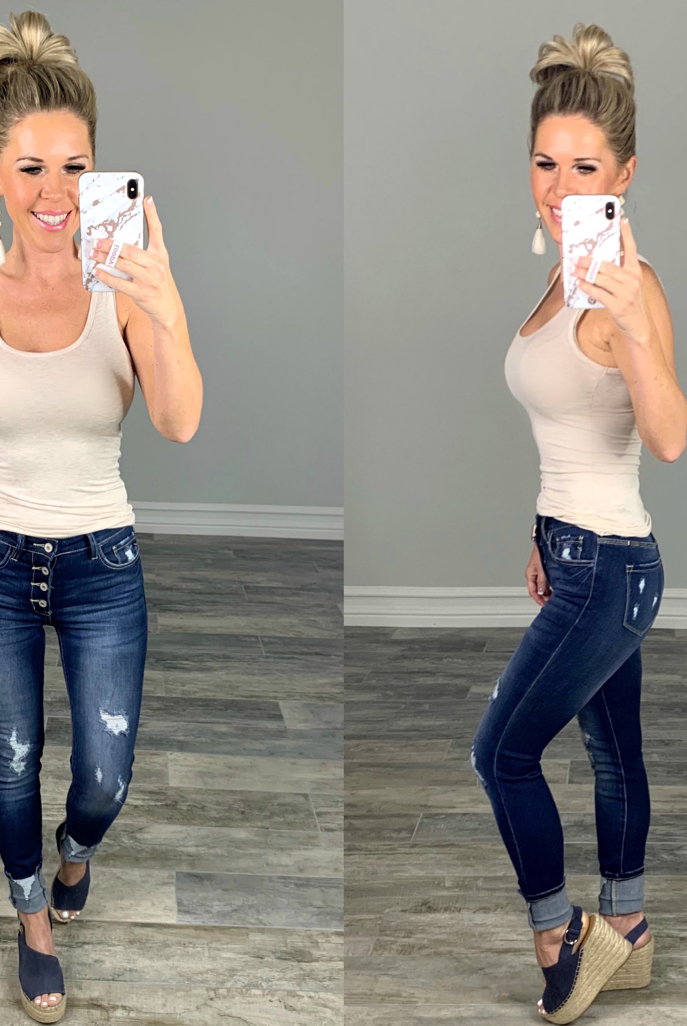 Kan Can Exposed Button Cuff Jeans-jeans-privityboutique-Privity Boutique, Women’s Fashion Boutique in Mesa, Arizona