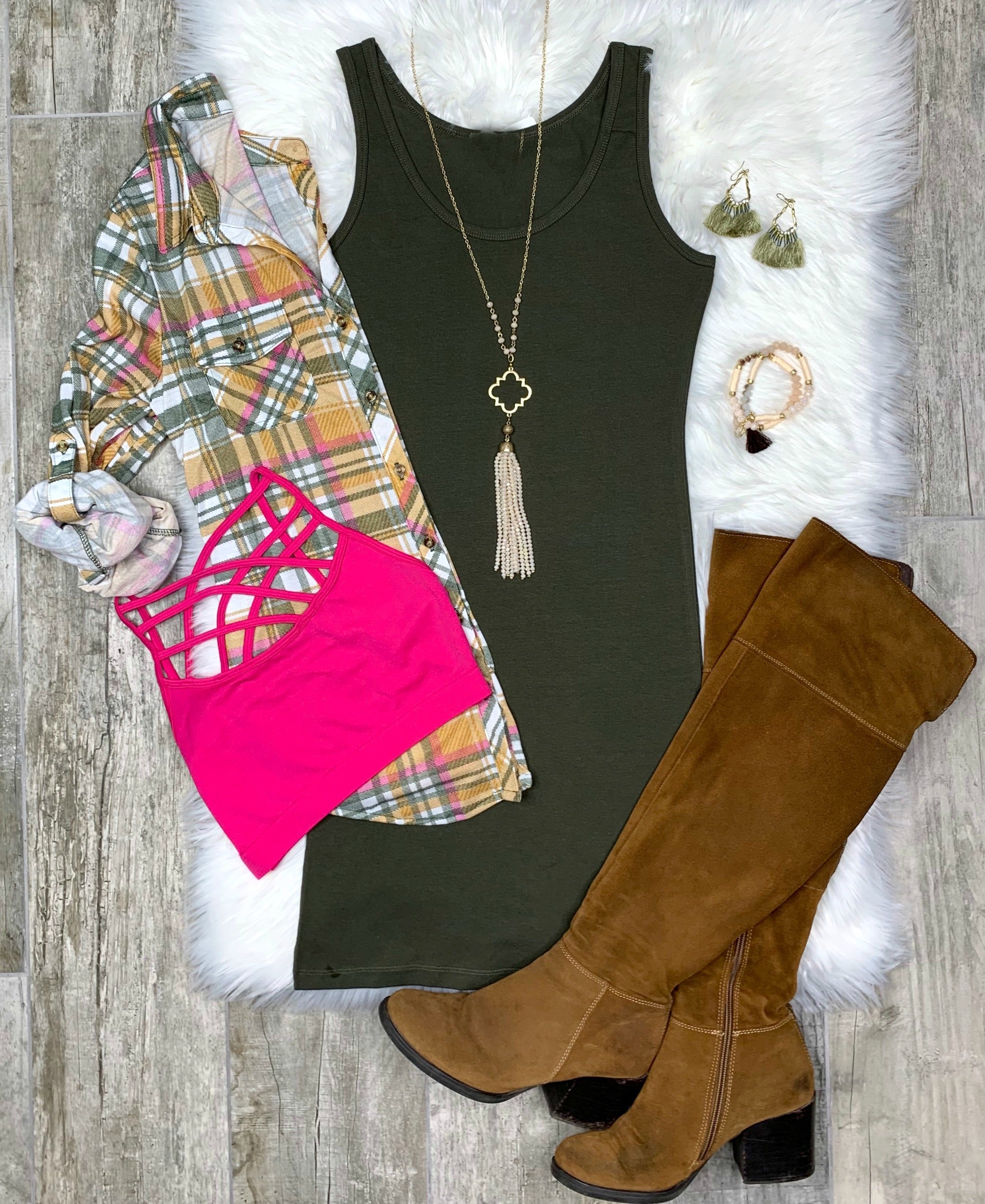 Penny Plaid Flannel Top - Mustard-flannel-privityboutique-Privity Boutique, Women’s Fashion Boutique in Mesa, Arizona