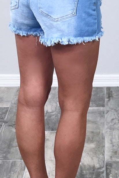 An Outdoor Scenery Denim Shorts - Light-shorts-privityboutique.com-Privity Boutique, Women’s Fashion Boutique in Mesa, Arizona