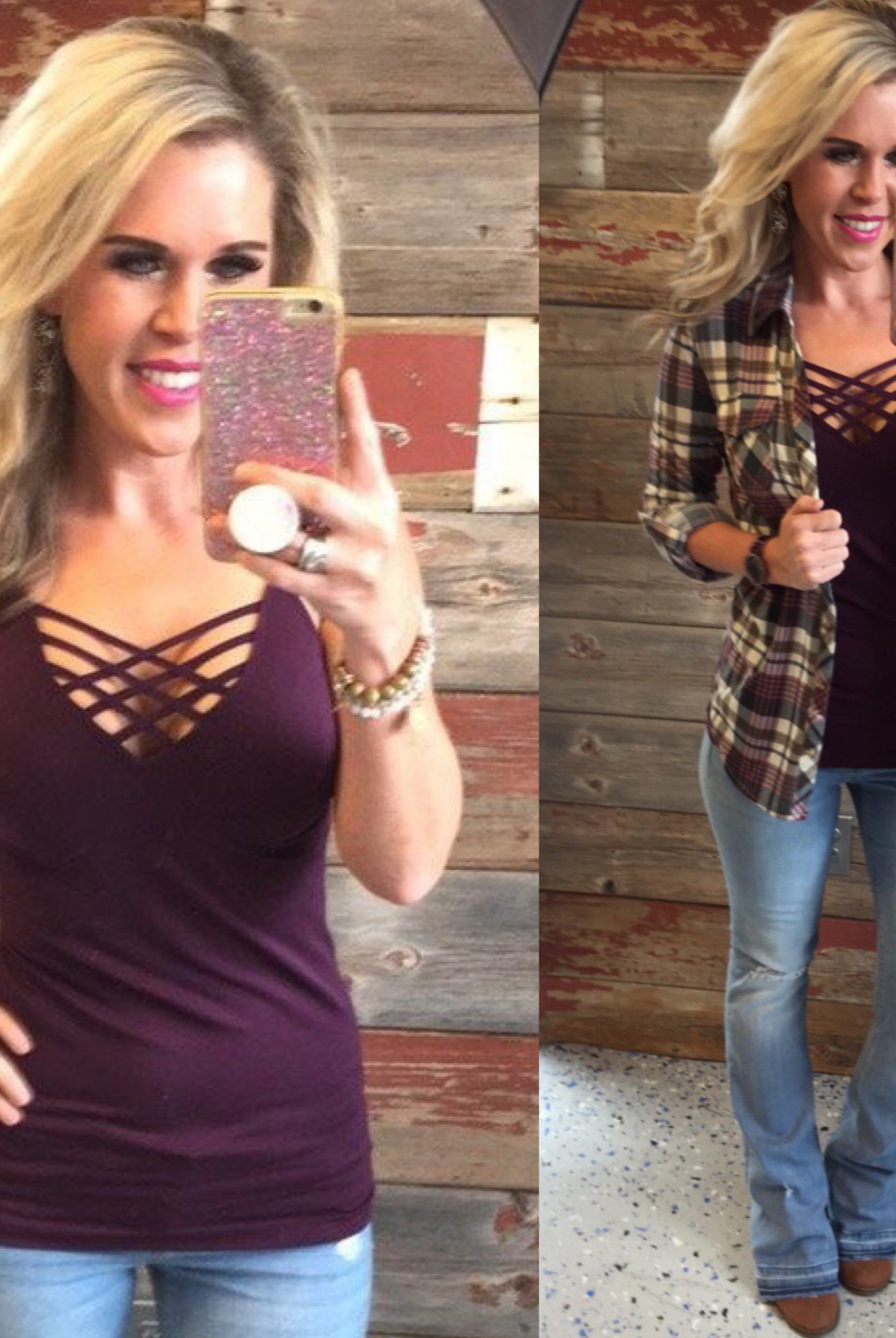 Long Caged Cami: Plum-cami-privityboutique-Privity Boutique, Women’s Fashion Boutique in Mesa, Arizona