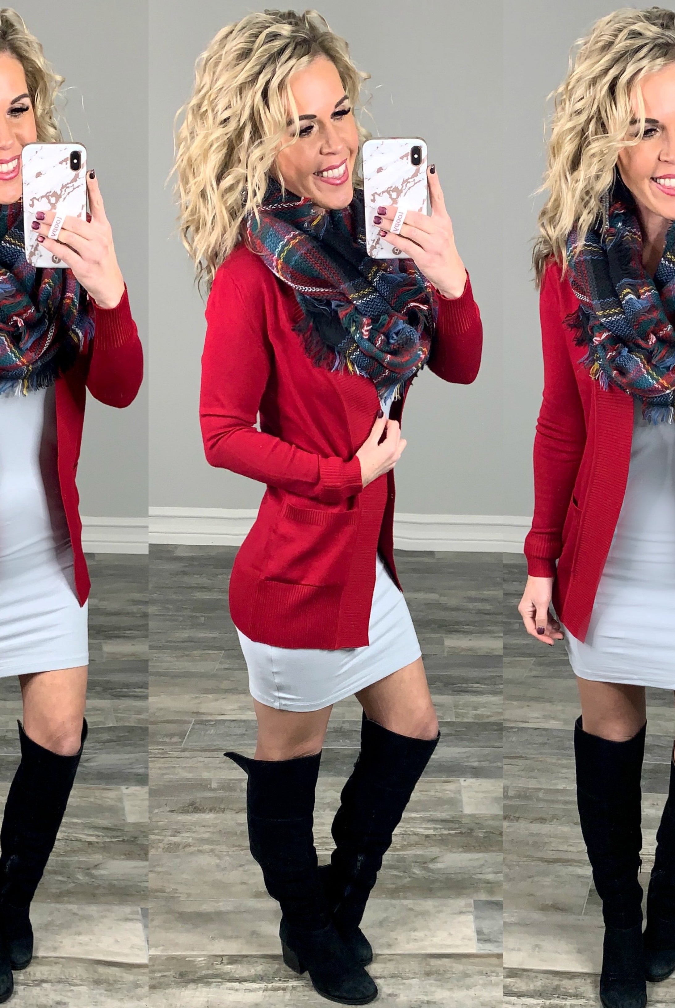 Been Here Waiting Cardigan - Red-flannel-privityboutique-Privity Boutique, Women’s Fashion Boutique in Mesa, Arizona