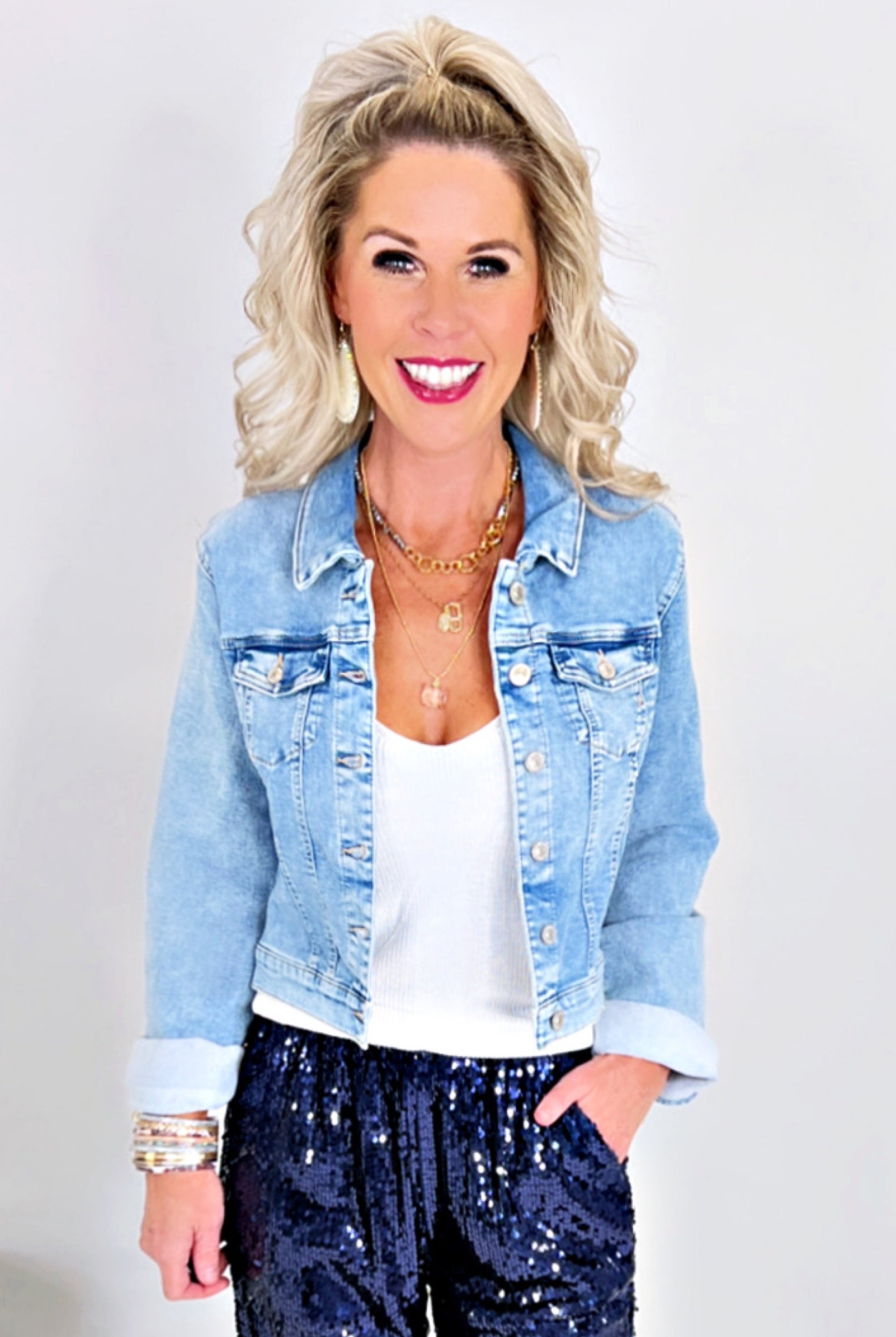 Stay Beautiful Light Wash Jean Jacket-Top-privityboutique.com-Privity Boutique, Women’s Fashion Boutique in Mesa, Arizona
