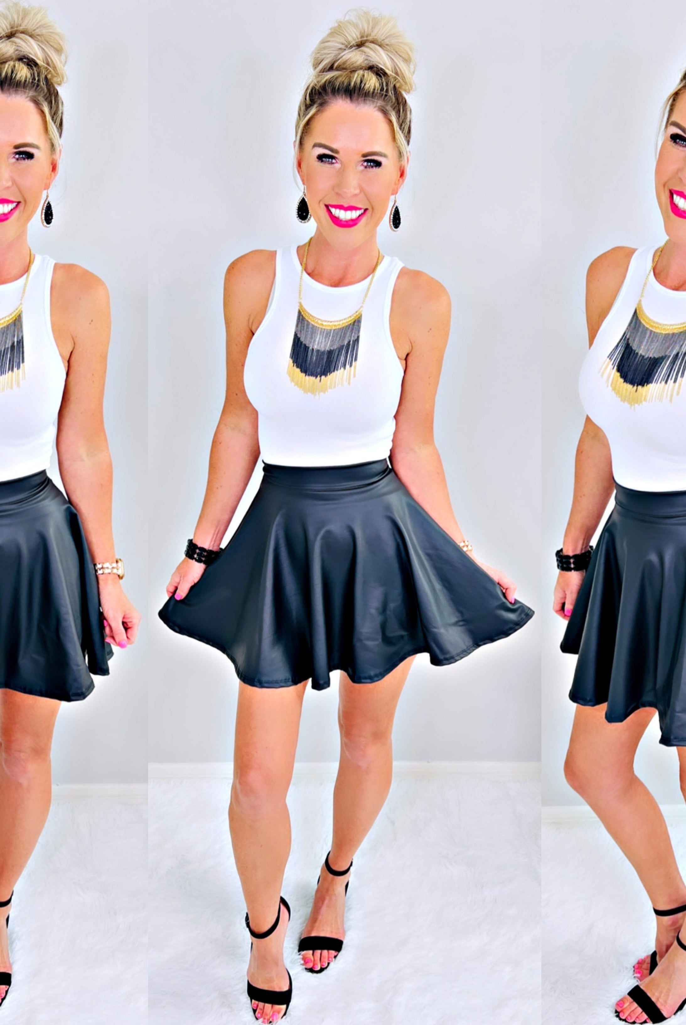 Sleek Shine Faux Leather Skirt-Dress-privityboutique.com-Privity Boutique, Women’s Fashion Boutique in Mesa, Arizona