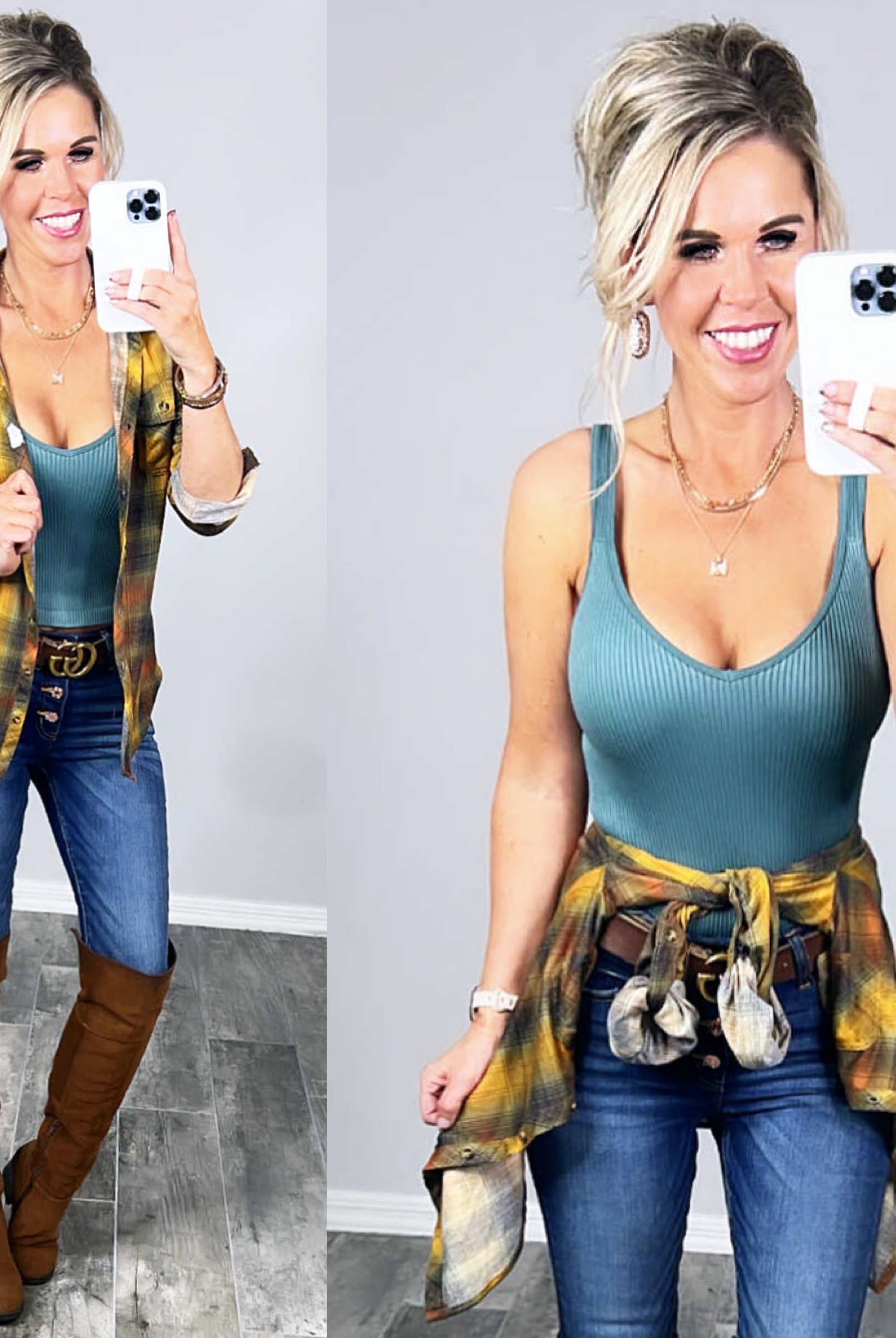 Penny Plaid Flannel Top - Mustard Multi-flannel-privityboutique-Privity Boutique, Women’s Fashion Boutique in Mesa, Arizona