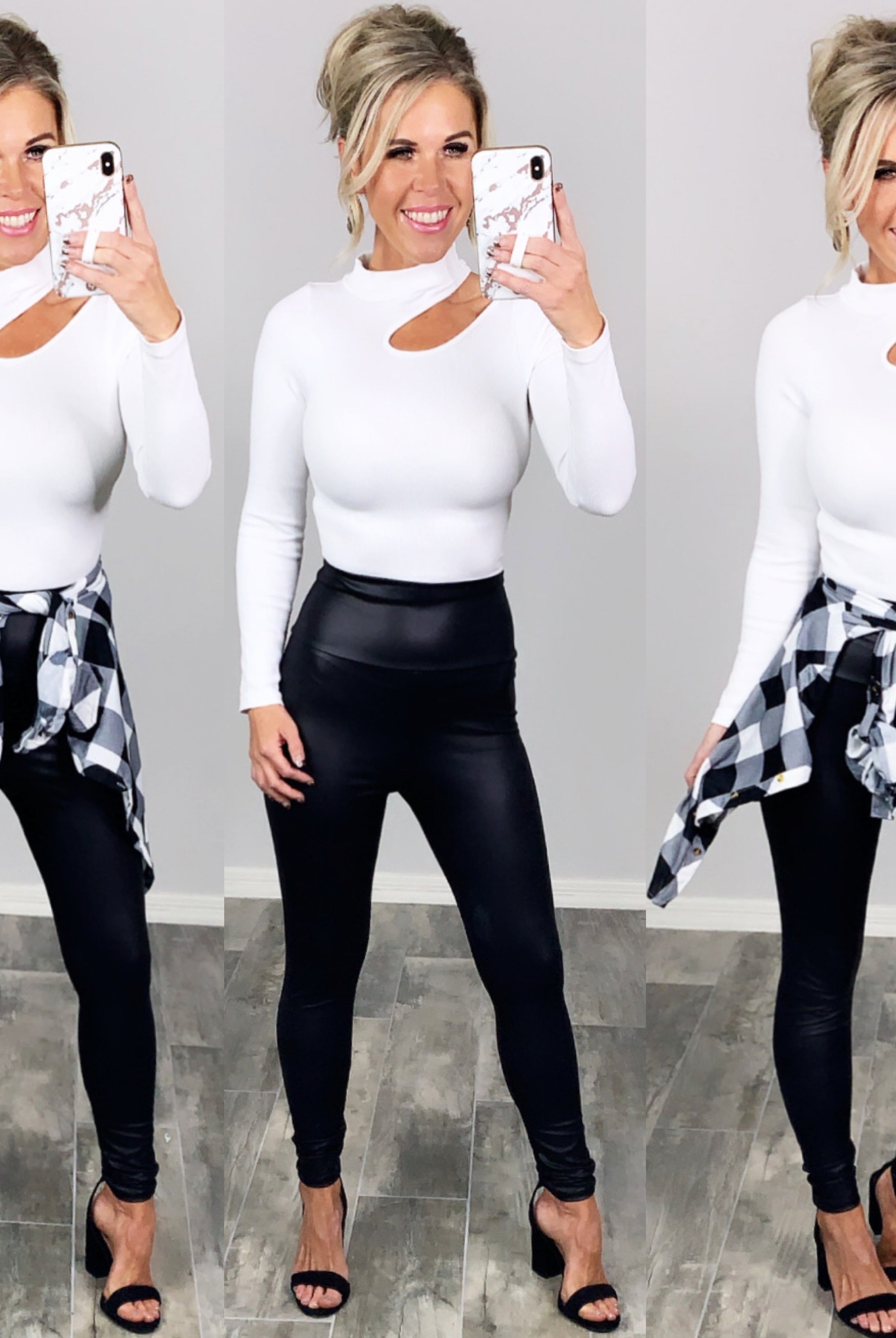 Penny Plaid Flannel Top - Buffalo White-flannel-privityboutique-Privity Boutique, Women’s Fashion Boutique in Mesa, Arizona